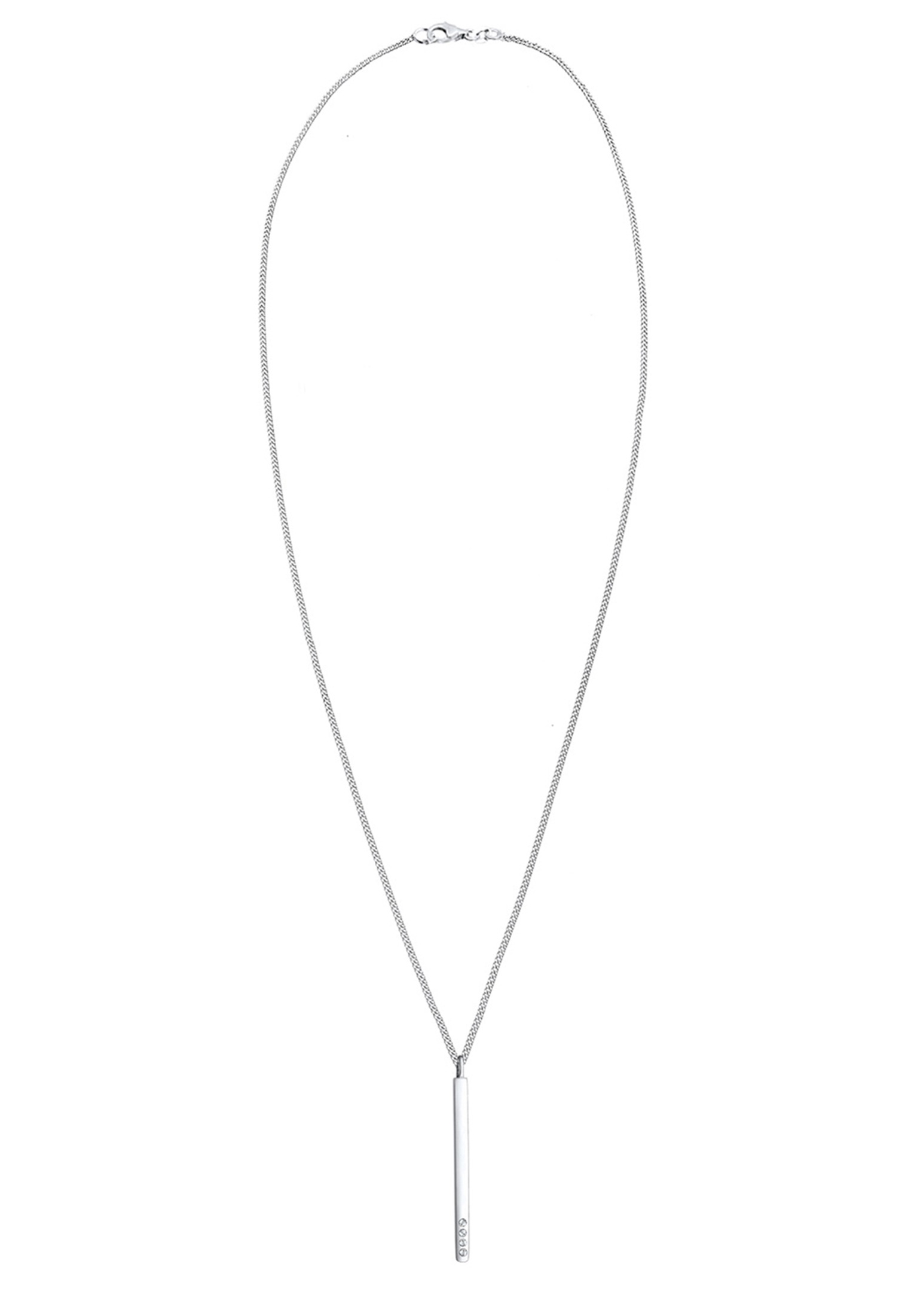 Elli Silberkette »Halskette Y-Kette mit Glas Kristalle Weiß 925 Sterling Silber«