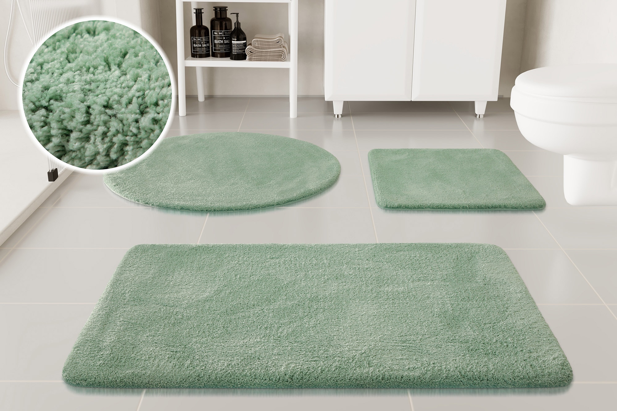OTTO home »Neele« Höhe 20 mm rutschhemmend beschichtet schnell trocknend Badteppich, getuftet, modern, Uni, antirutsch, flauschig, Hochflor