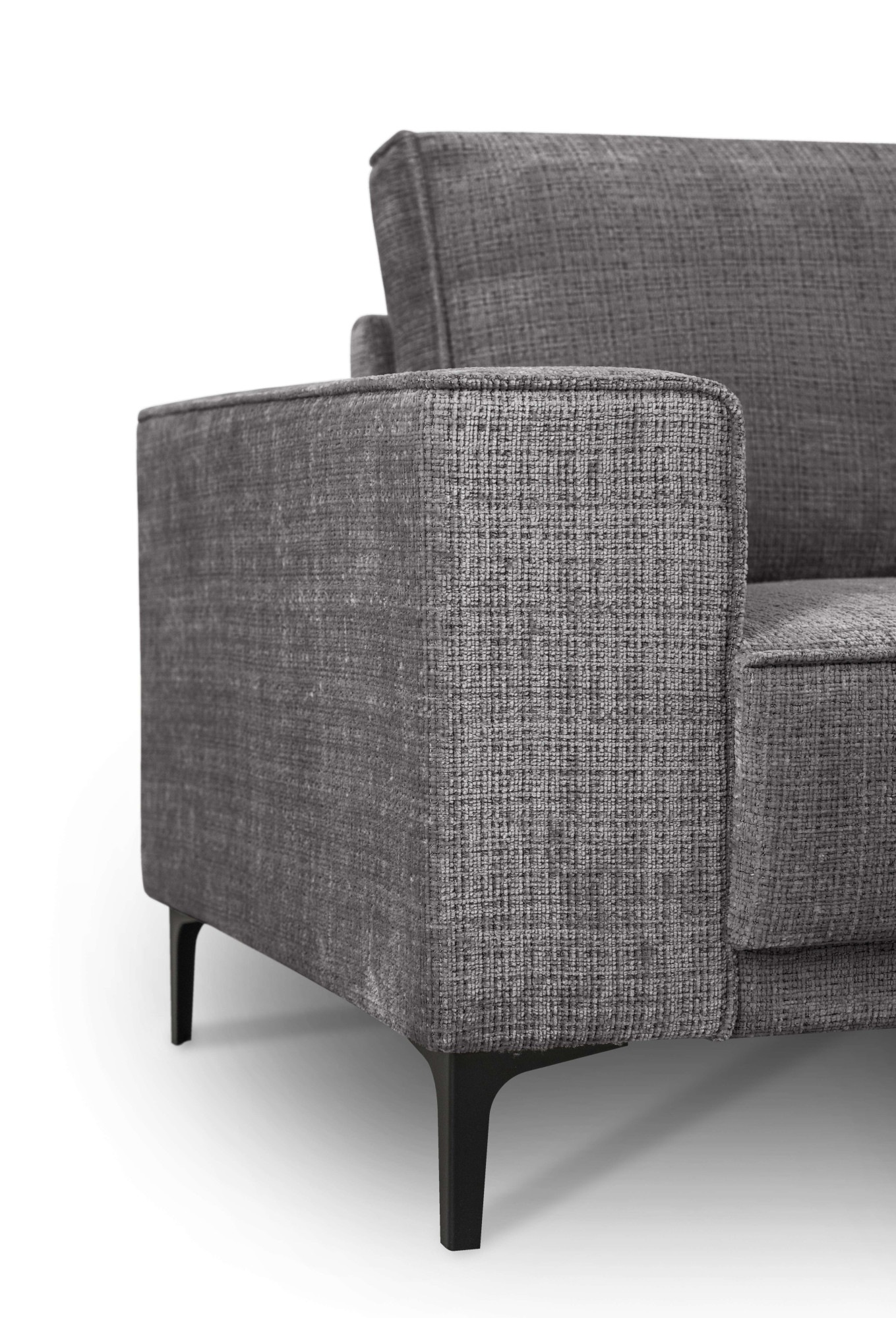Places of Style Ecksofa »Polsterecke Oland, Struktur, Flachgewebe, Luxus-Microfaser, Boucle«, L-Form, 280 cm, Wellenunterfederung, Skandi-Design, Metallfüße
