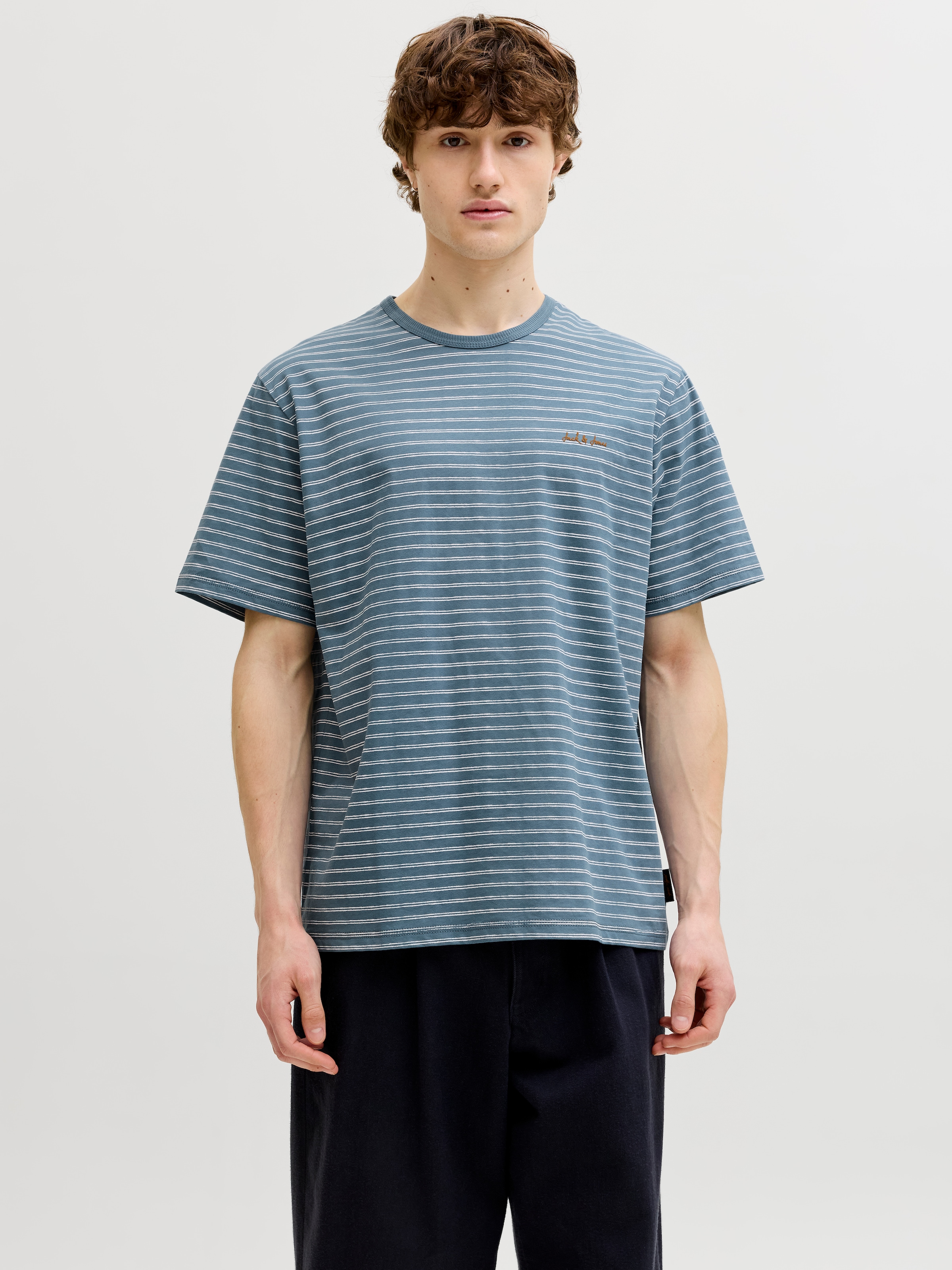 Jack & Jones Rundhalsshirt »JJDEVIN DAYTONA STRIPED TEE SS CREW NECK« Baumwollmischung, relaxed fit