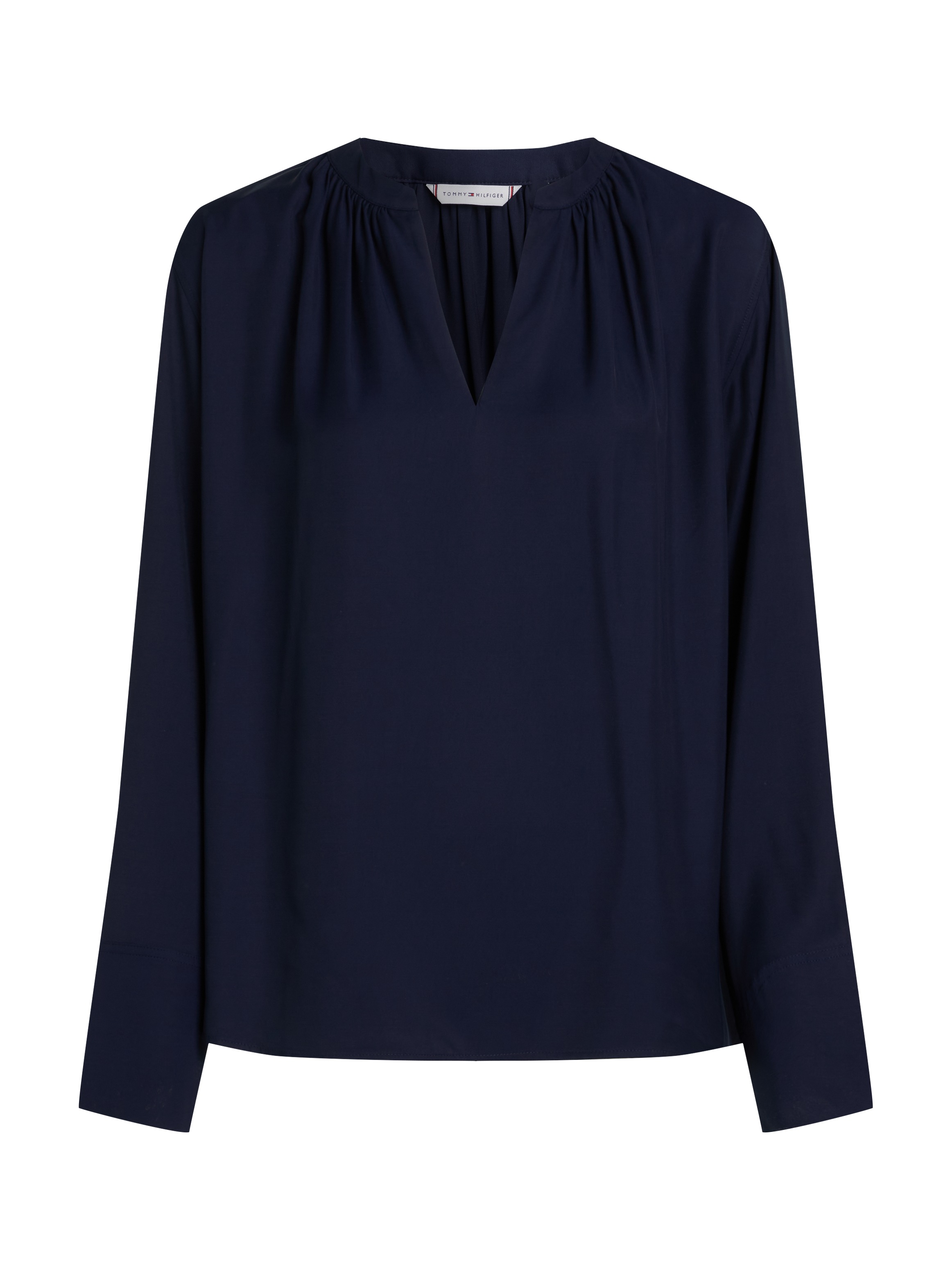 Tommy Hilfiger Curve Klassische Bluse »CRV SOFT VIS V NECK LS BLOUSE«, in Großen Größen, V-Ausschnitt