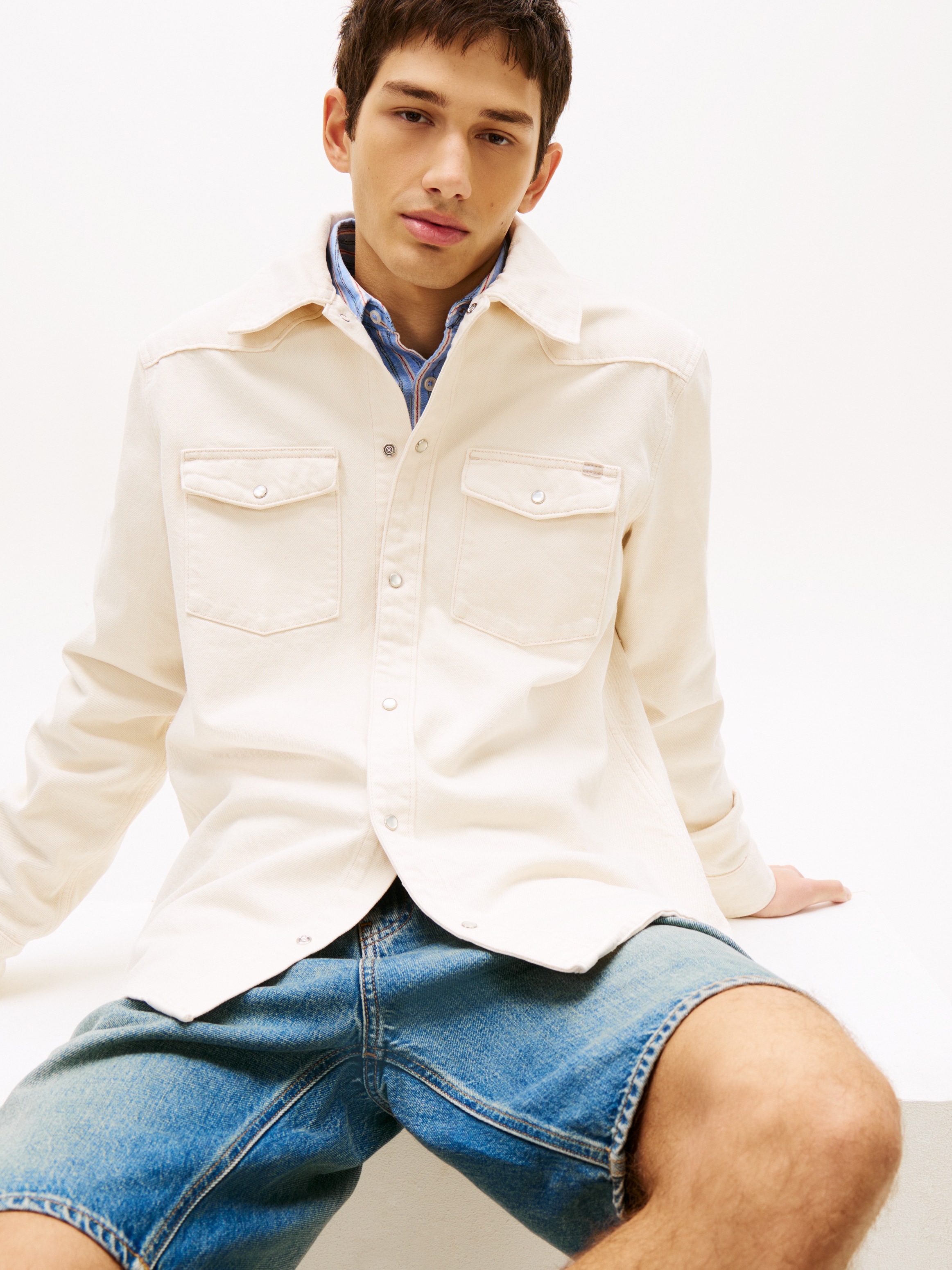 Tommy Jeans Jeansjacke »DENIM WESTERN« ohne Kapuze Regular fit mit Brusttaschen