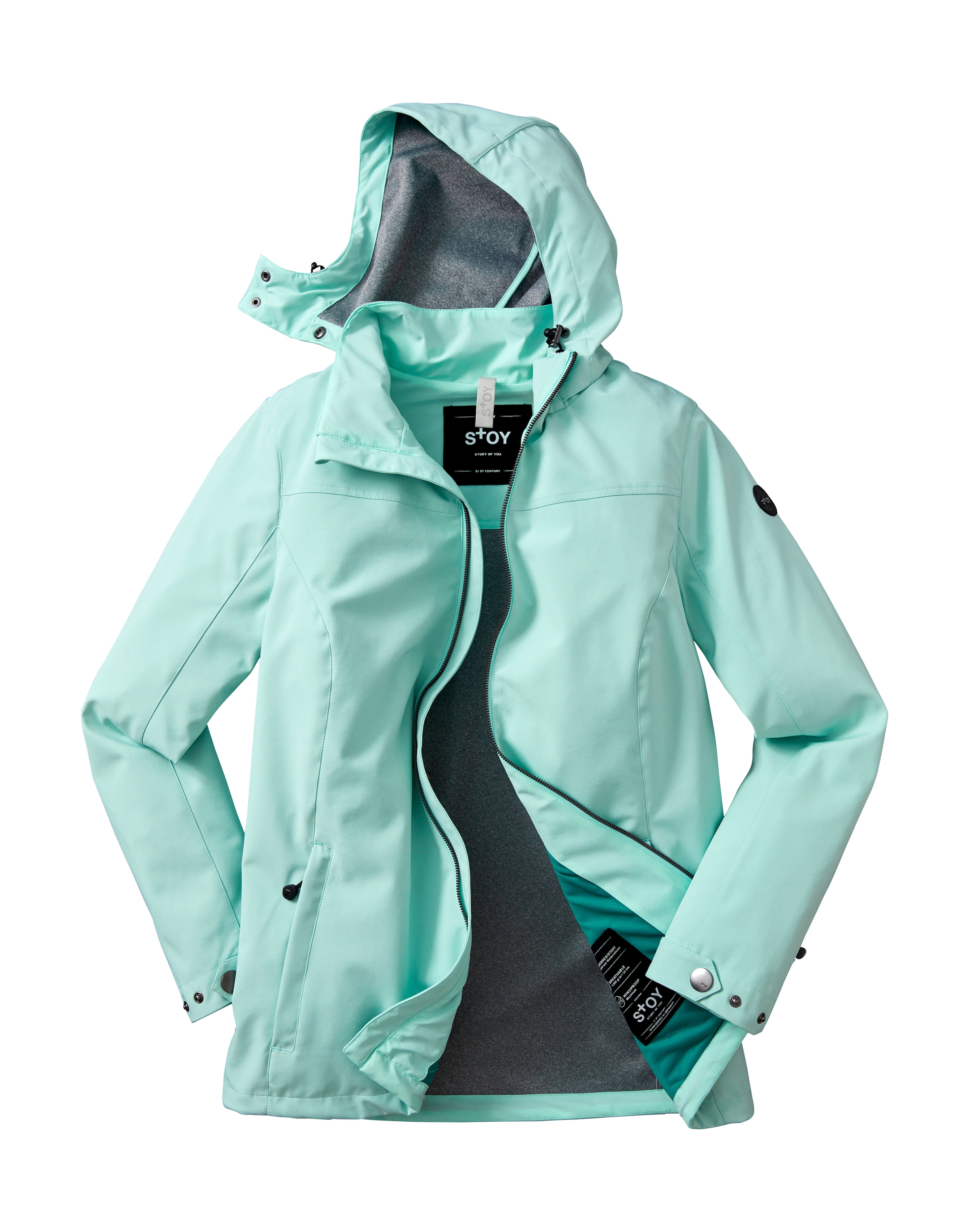 STOY Softshelljacke »STS 1 WMN SFTSHLL JCKT«, Damen Softshelljacke: wasserabweisend, atmungsaktiv, umweltfreundlich