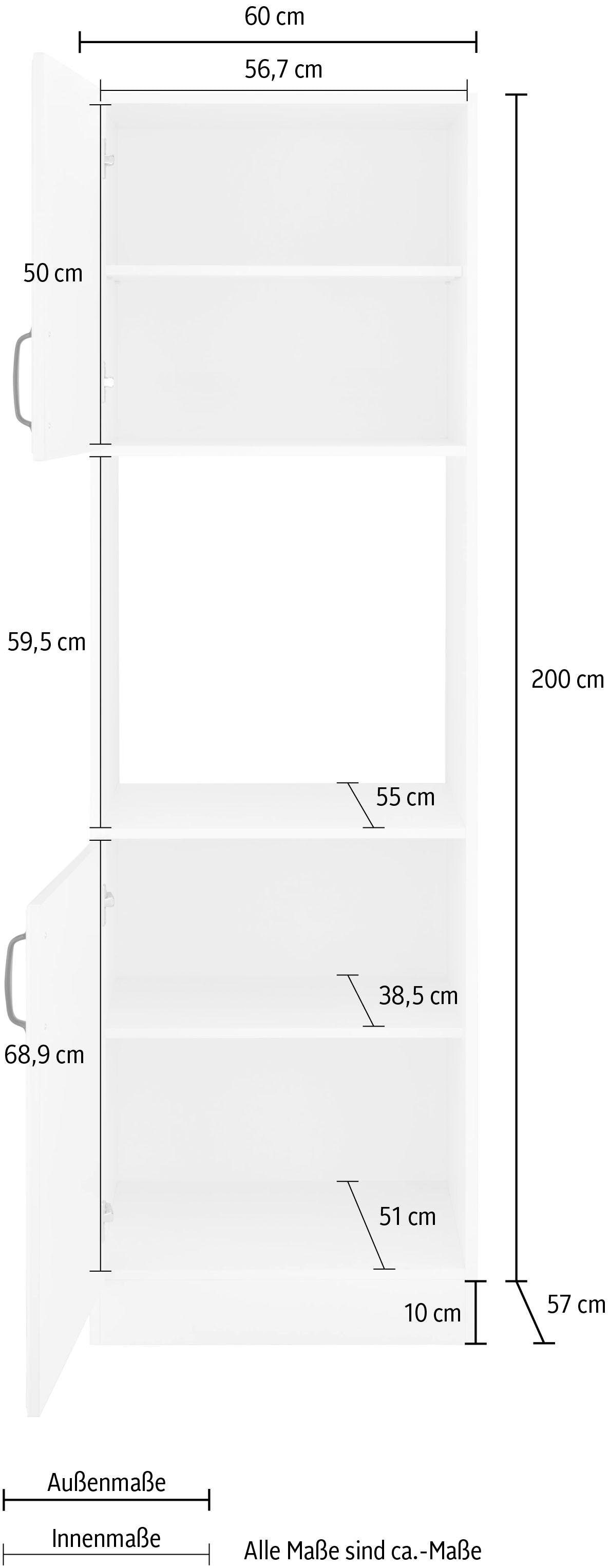 wiho Küchen Backofenumbauschrank »Erla«, 60 cm breit mit Kassettenfront