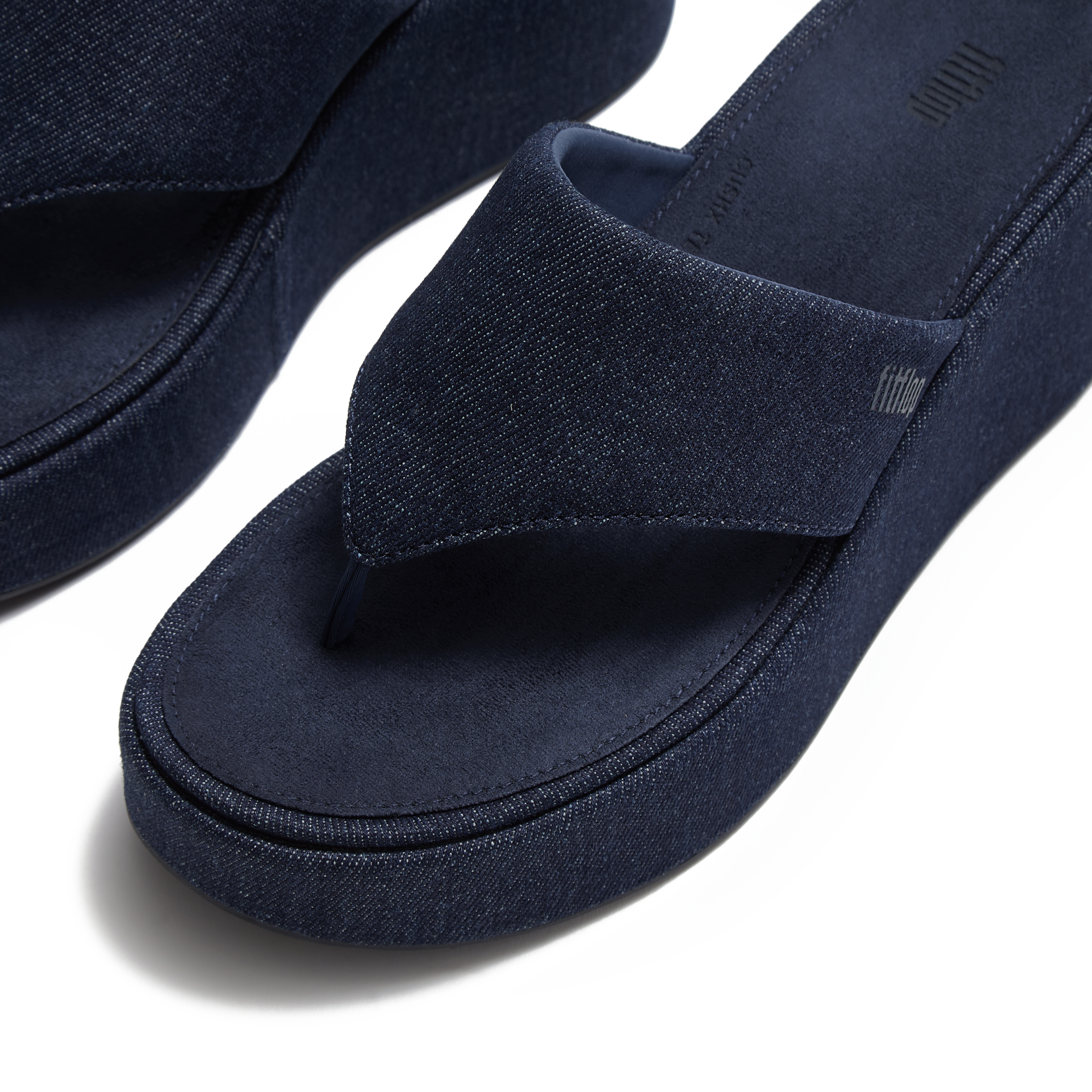 Fitflop Dianette »PLATFFORMS DENIM WEDGE TOE-POST SANDALS«  Plateau, Zehensteg, Sommerschuh mit weichem Zehensteg