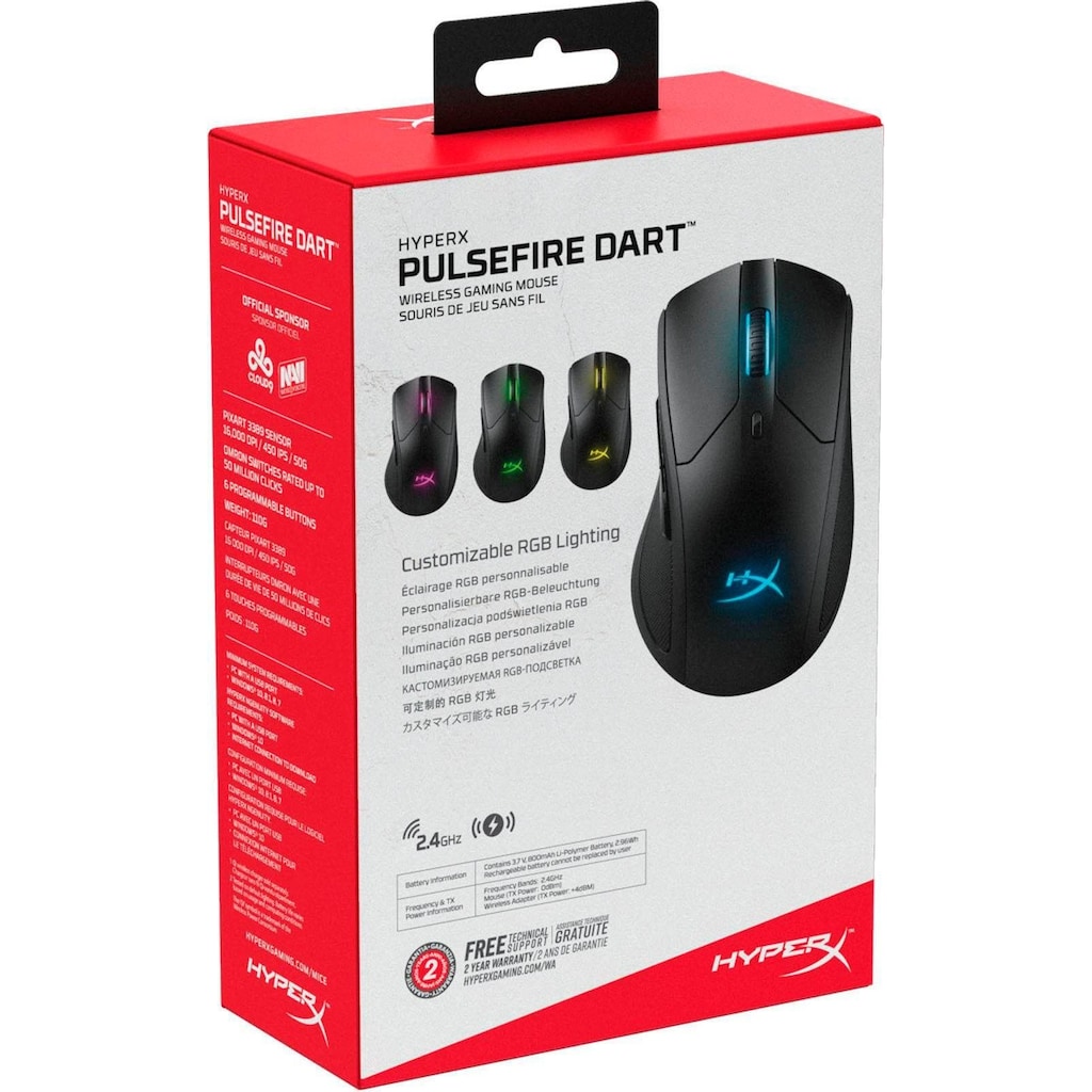 HyperX Gaming-Maus »Pulsefire Dart Wireless«, Funk