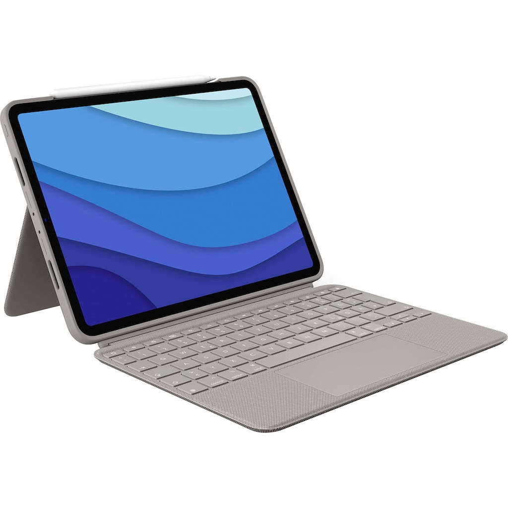 Logitech iPad-Tastatur »Combo Touch iPad Pro 11 Zoll«, (ausklappbare Füße-Multimedia-Tasten)