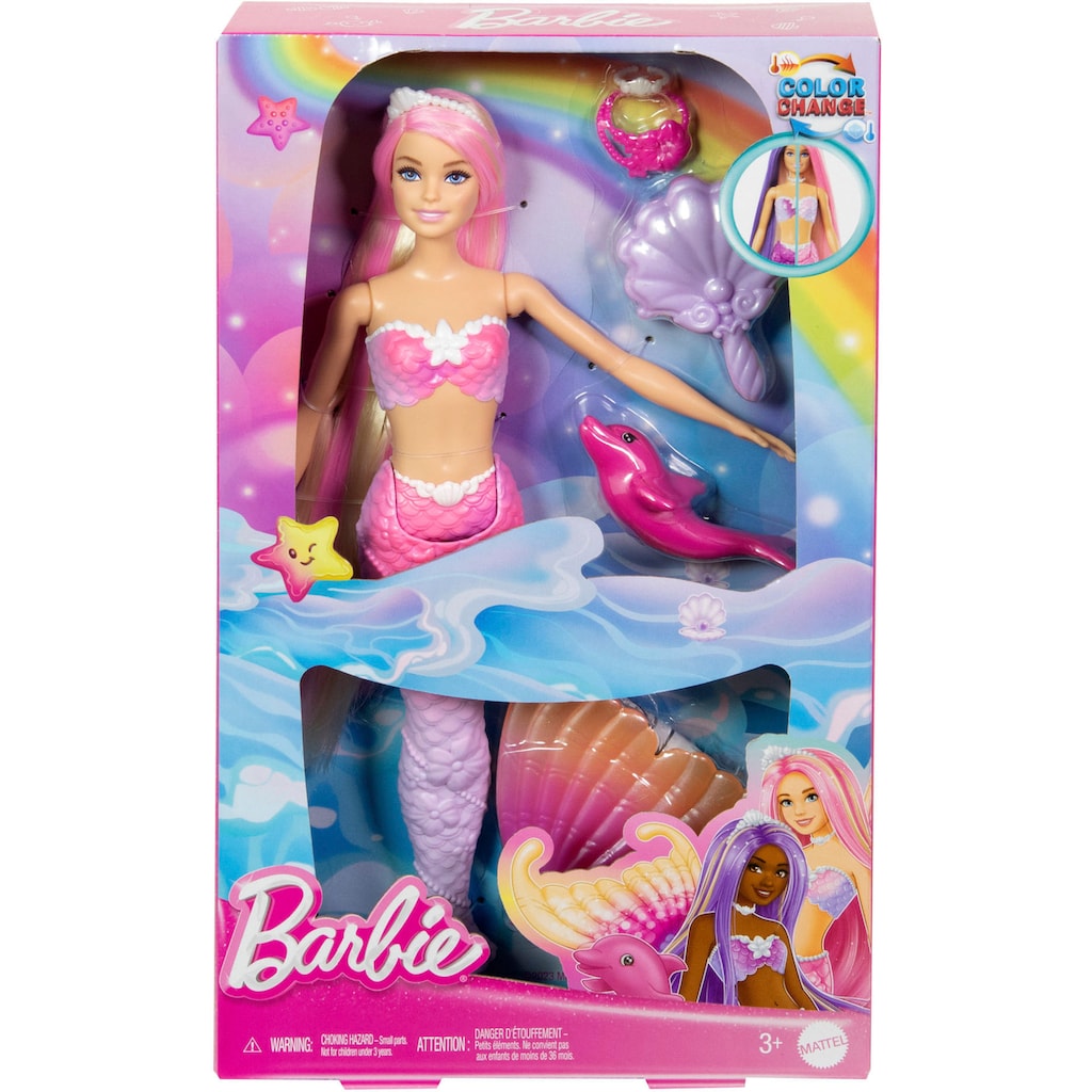 Barbie Meerjungfrauenpuppe »Meerjungfrau Malibu«, mit Farbwechsel