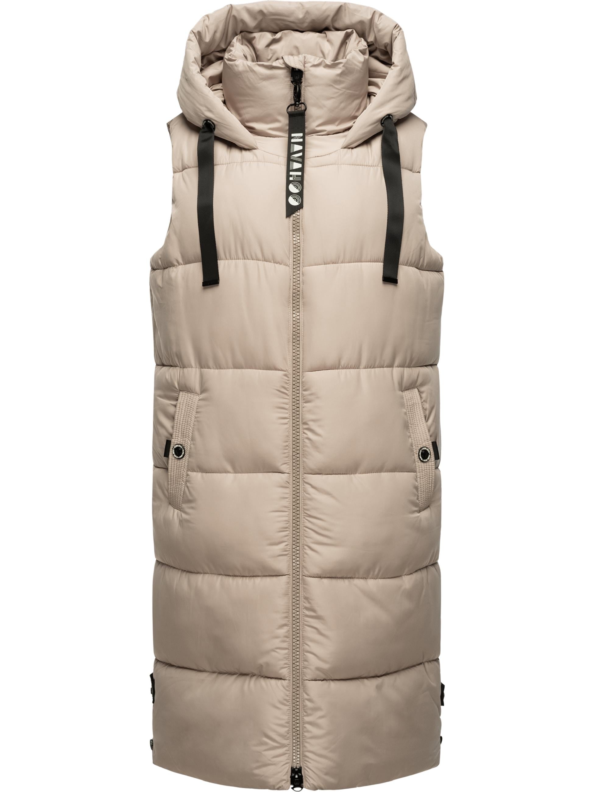 Navahoo Steppweste »Steppweste Schnuffelchen«, (1 tlg.), warme Damen Outdoor-Weste lang mit Kapuze