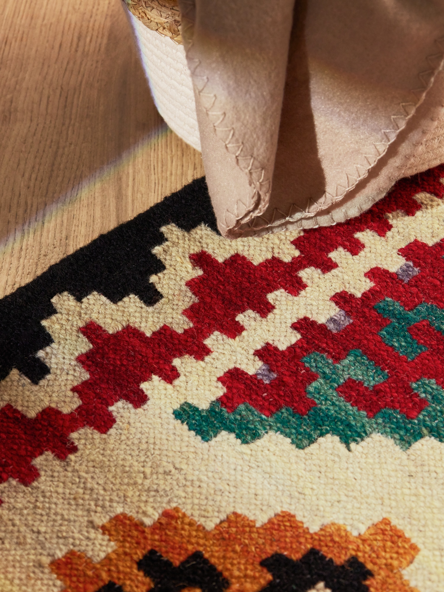 HANSE Home Teppich »Kelim Kian«, rechteckig, 3 mm Höhe, Wolle, Baumwolle, Natur, Handgewebt, orientalisch, Boho, traditionell