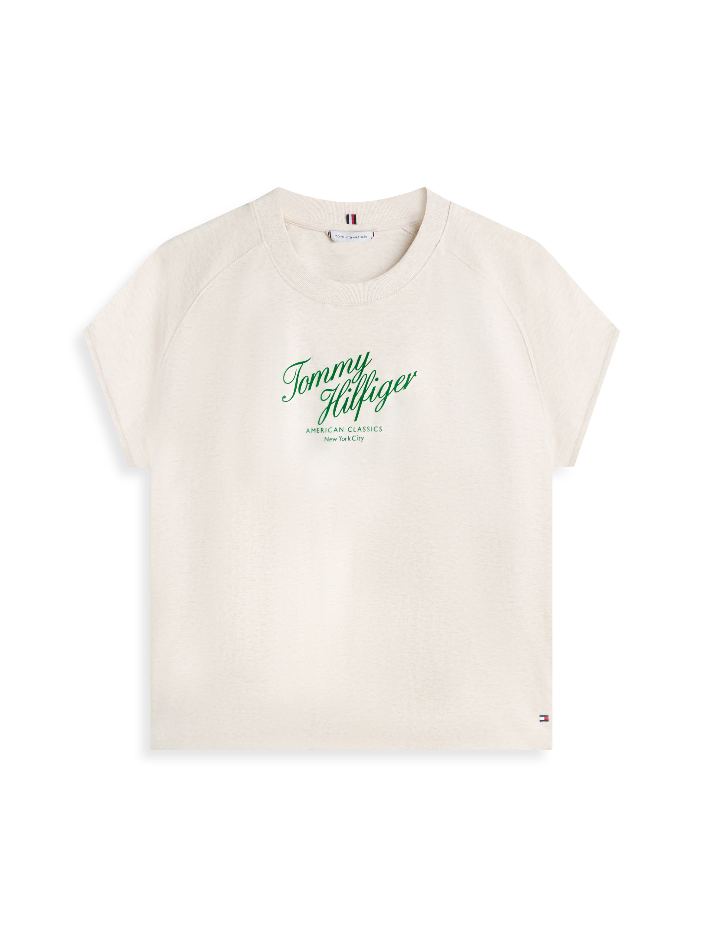 Tommy Hilfiger Kurzarmshirt »SEASONAL SCRIPT CAP SLV TEE« mit Raglanärmeln, Relaxed Fit