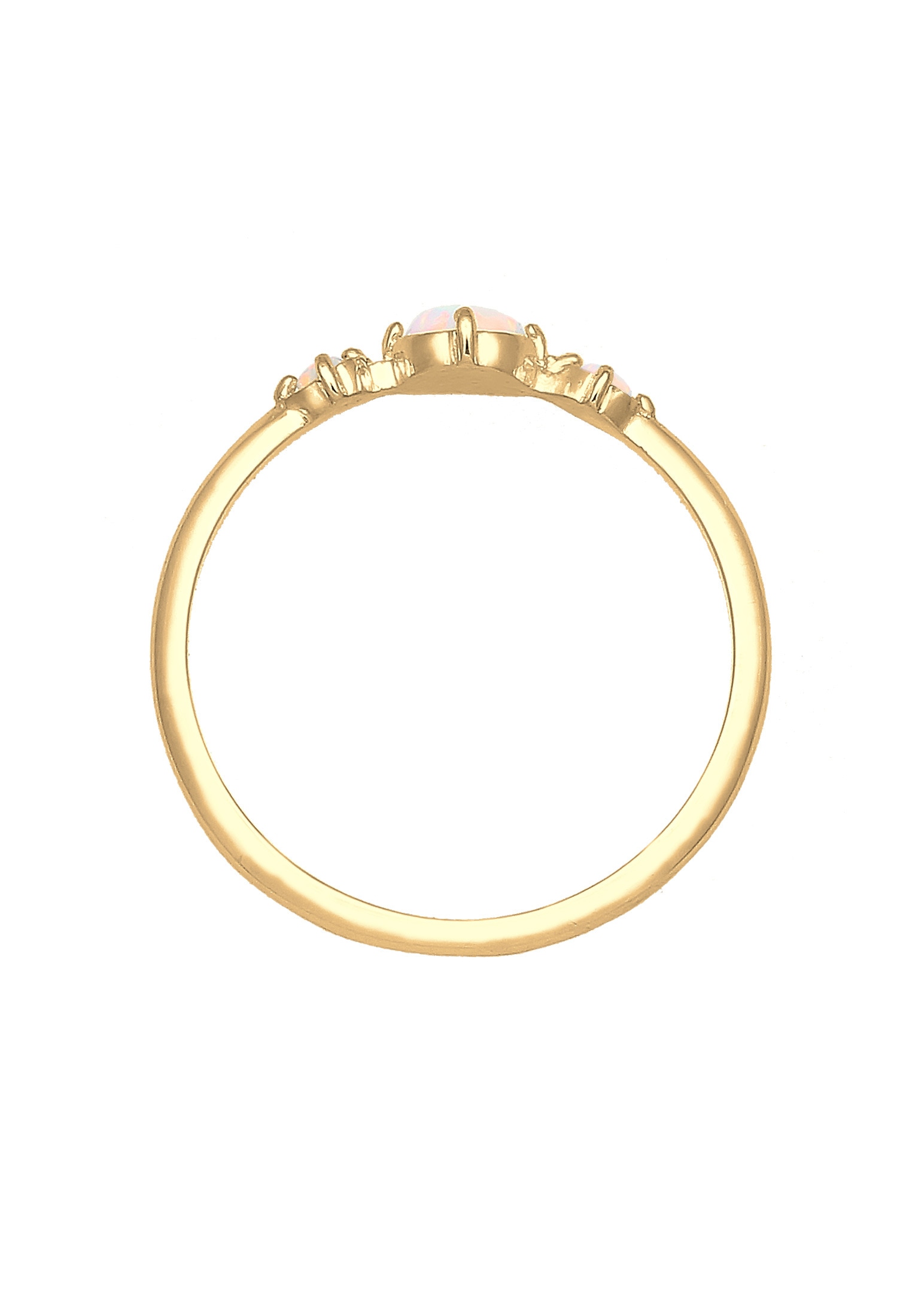 Elli Silberring »Ring Opal Rund Trio Vintage 925er Silber«