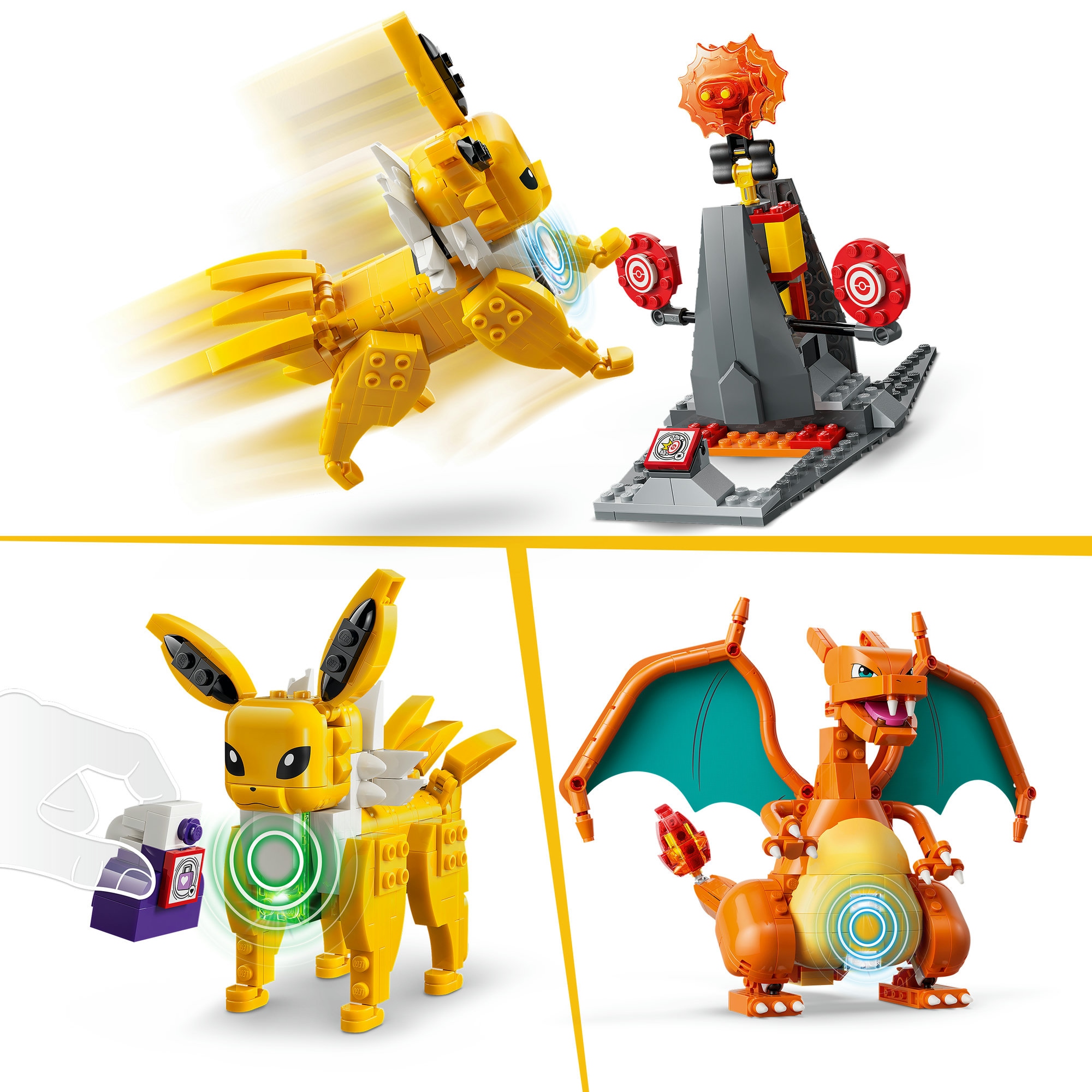 LEGO® Konstruktionsspielsteine »SMART Play: Ultimativer Showdown zwischen Glurak und Blitza (72167)« LEGO Pokémon; inklusive SMART Brick; mit Licht- und Soundeffekten