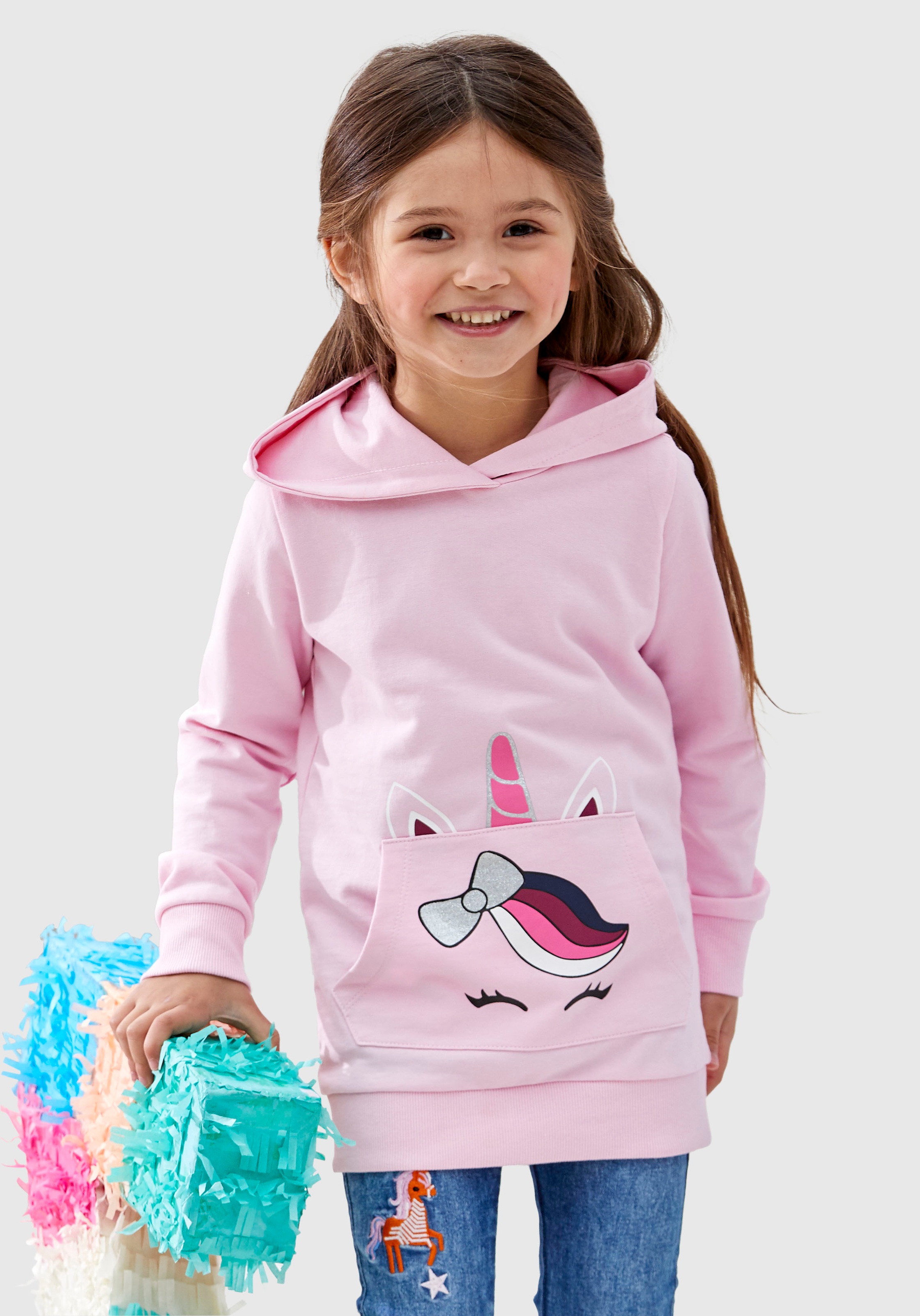 KIDSWORLD Longsweatshirt, mit niedlichem Taschendruck