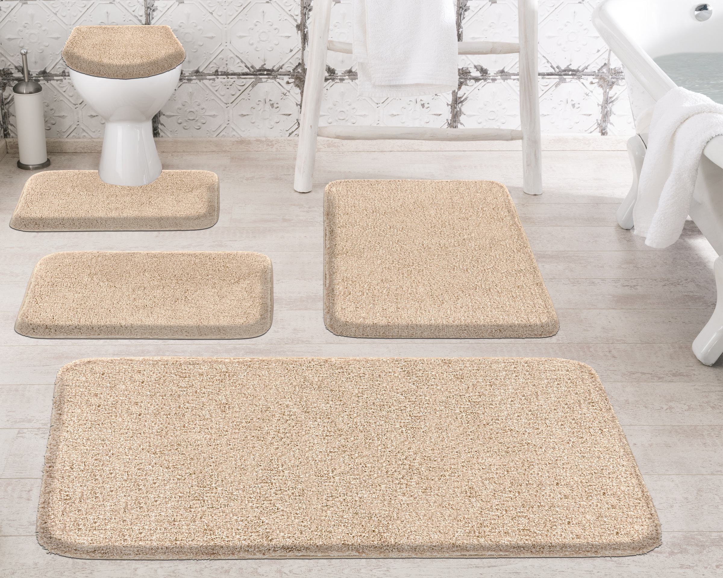 Grund Badematte »Melange«, rutschhemmend beschichtet, fußbodenheizungsgeeignet, besonders dichter Flor