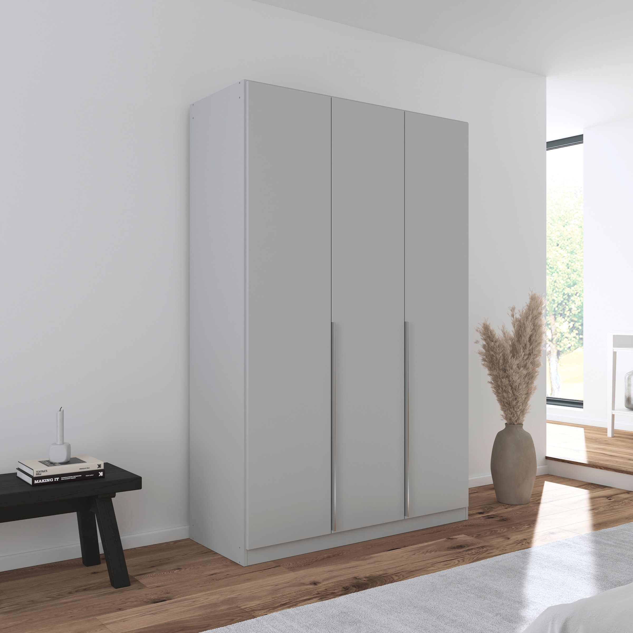 rauch Drehtürenschrank »Kleiderschrank Schrank Garderobe AGORDO TOPSELLER Schlafzimmer«, (in zwei Griff-Farben, Breiten 91-360 cm, Dekor- oder Hochglanzfront), durchdachte Innenausstattung, in 7 Breiten und 2 Höhen MADE IN GERMANY