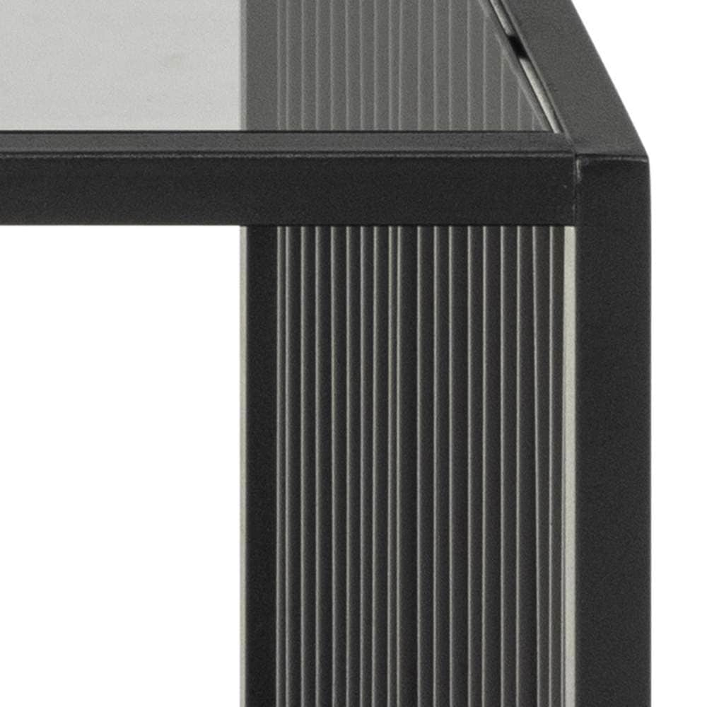 ACTONA GROUP Couchtisch »Strington Sofatisch, Kaffetisch«, schwarzer Marmoroptik, gehärtetem Glas, Metalllamellen, Breite 120 cm