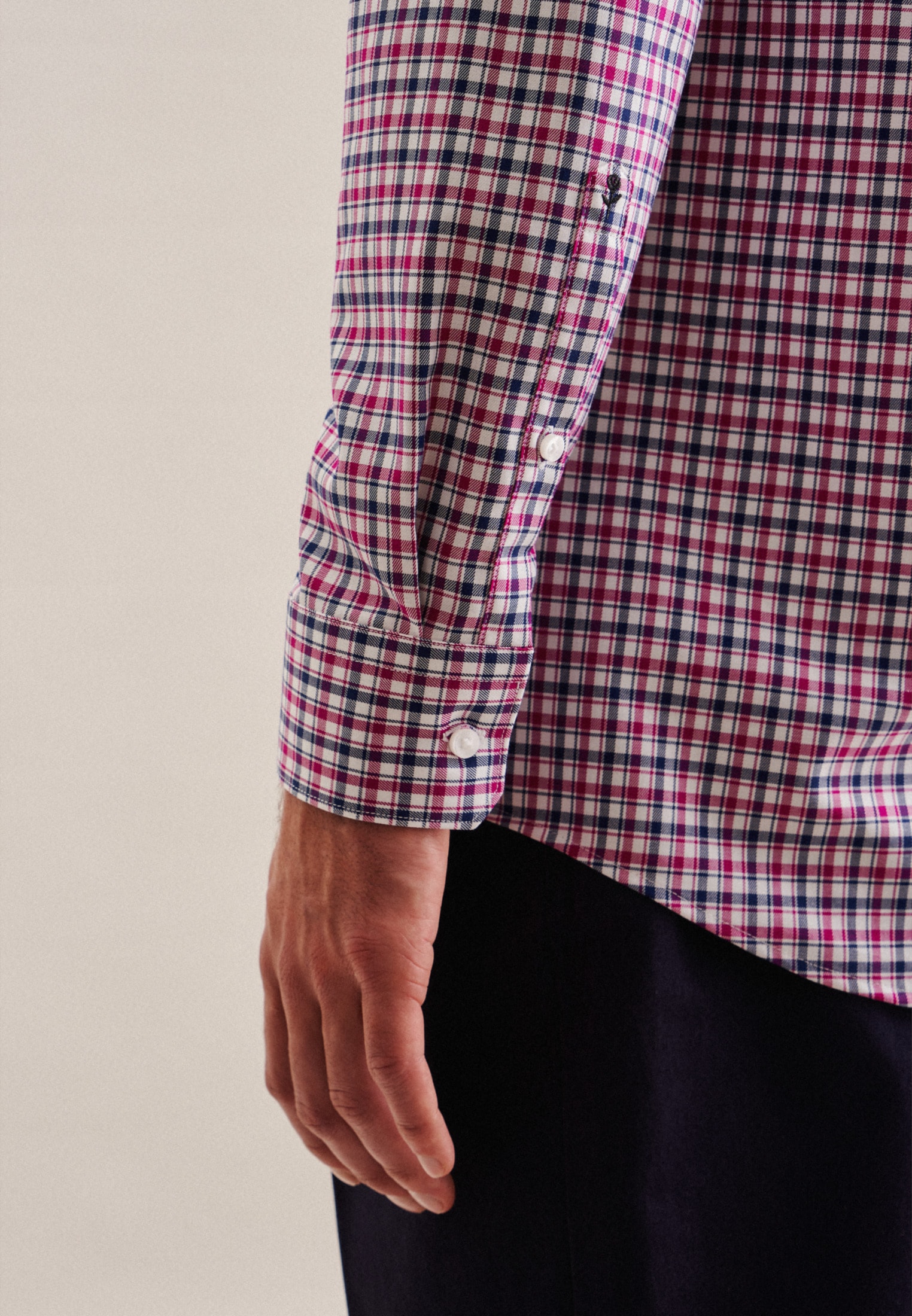 seidensticker Businesshemd »Regular«, Regular Langarm Button-Down-Kragen Karo