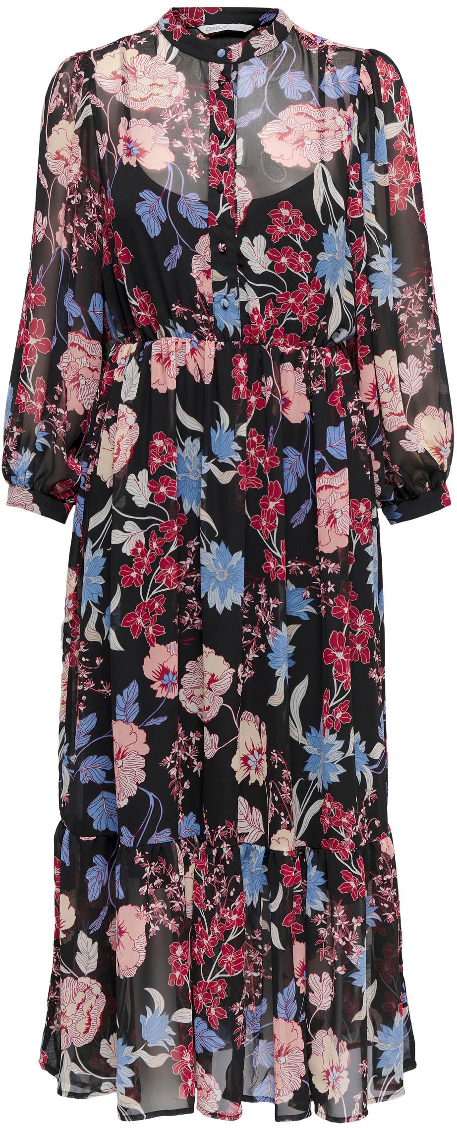 Only Druckkleid »ONLHANNA 7/8 MIDI DRESS«, mit Volant