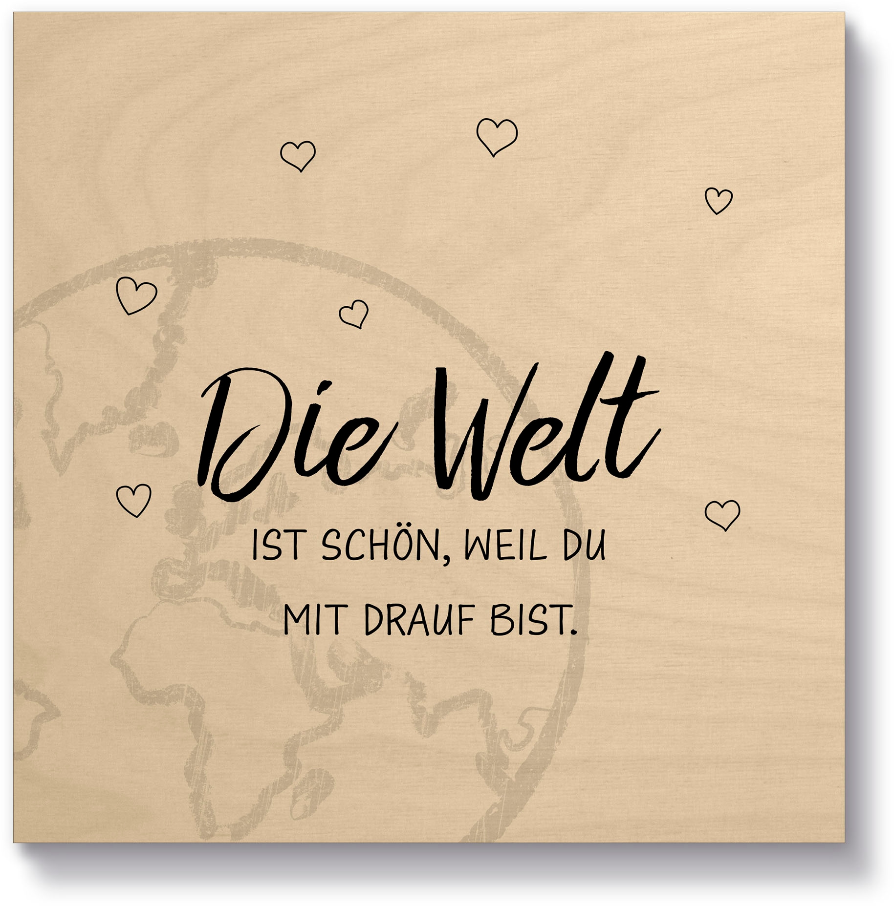 Artland Holzbild »Die Welt«, Sprüche & Texte, (1 St.)