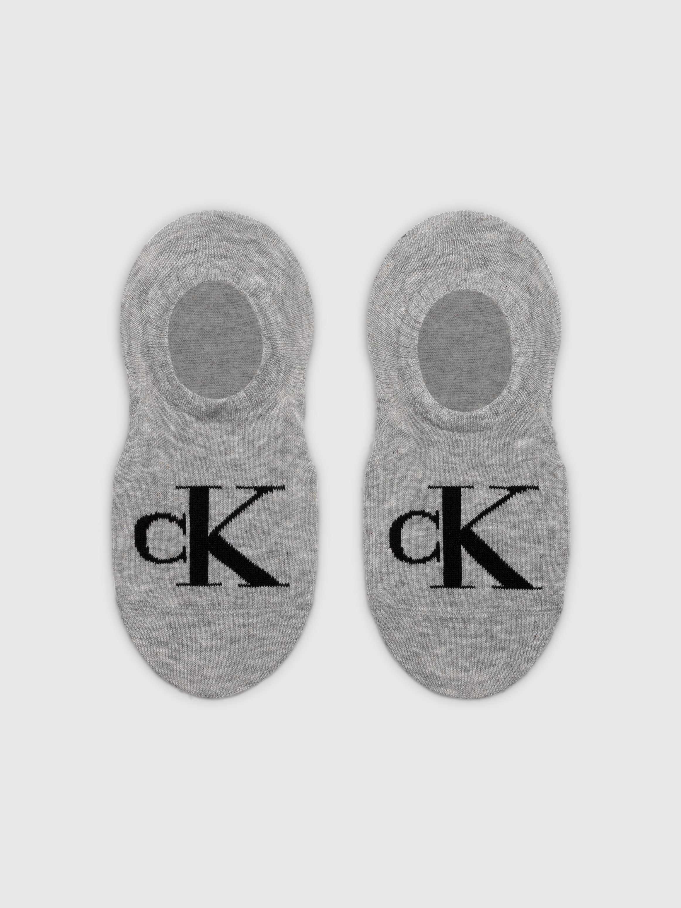 Calvin Klein Jeans Füßlinge »CKJ WOMEN FOOTIE HIGH CUT 2P MONOGRAM«, (2 Paar), Mit großer Logostickerei vorn