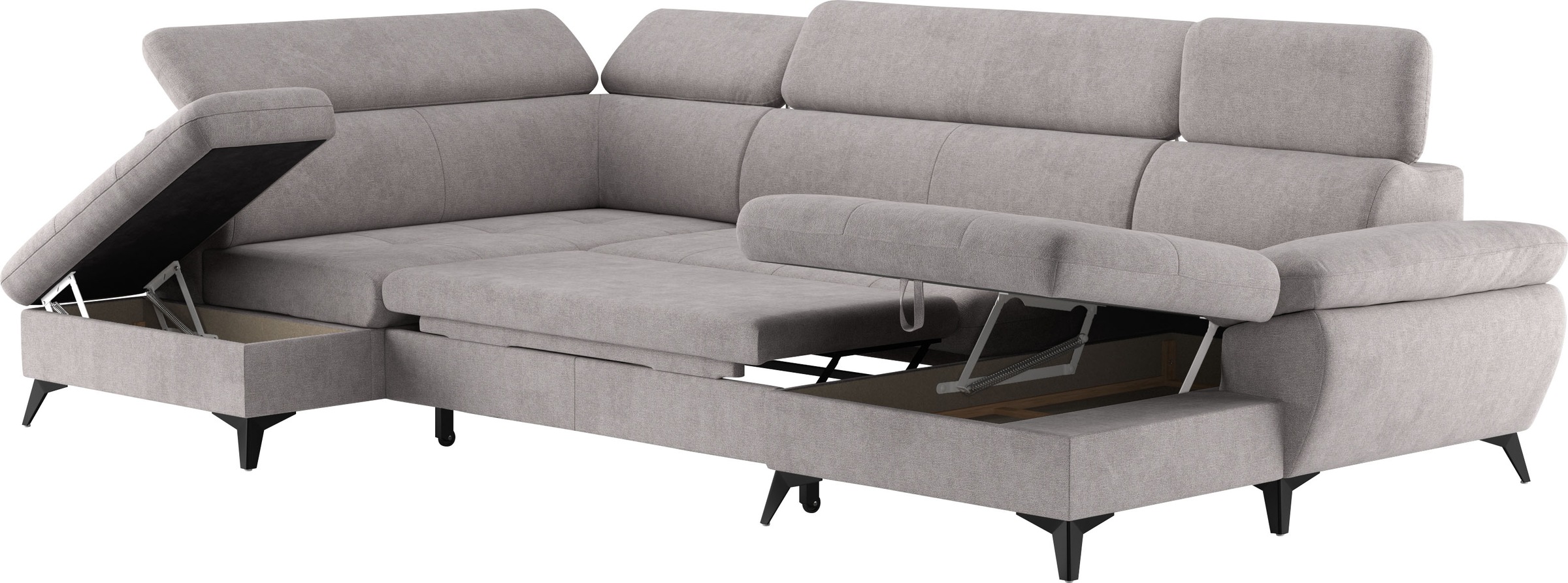 COTTA Wohnlandschaft »Hudson U-Form«, mit Kopfteilverstellung, wahlweise mit Bettfunktion & Bettkasten