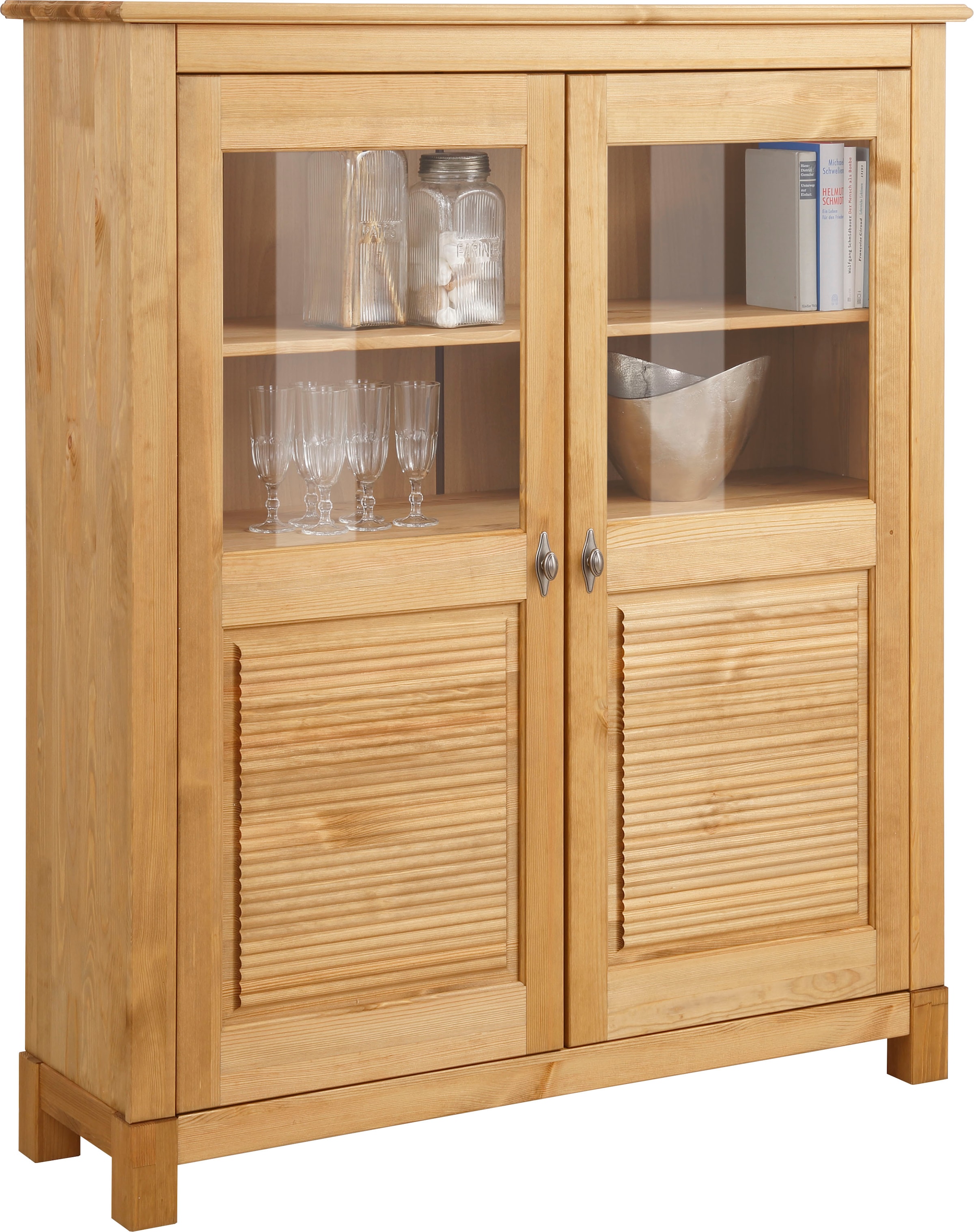 Home affaire Highboard »Rauna«, Vitrine, Breite 111,6 cm, aus massiver Kiefer