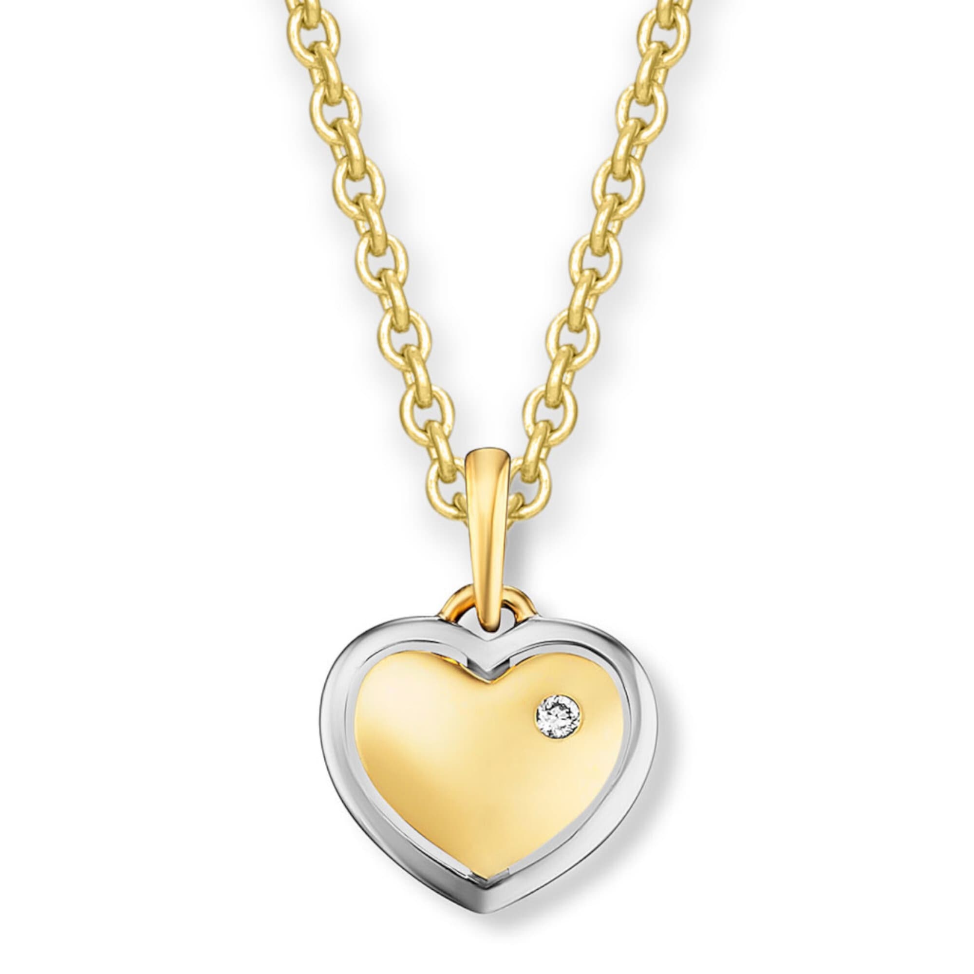 ONE ELEMENT Kettenanhänger »0.01 ct Diamant Brillant Herz Anhänger aus 585 Gelbgold«