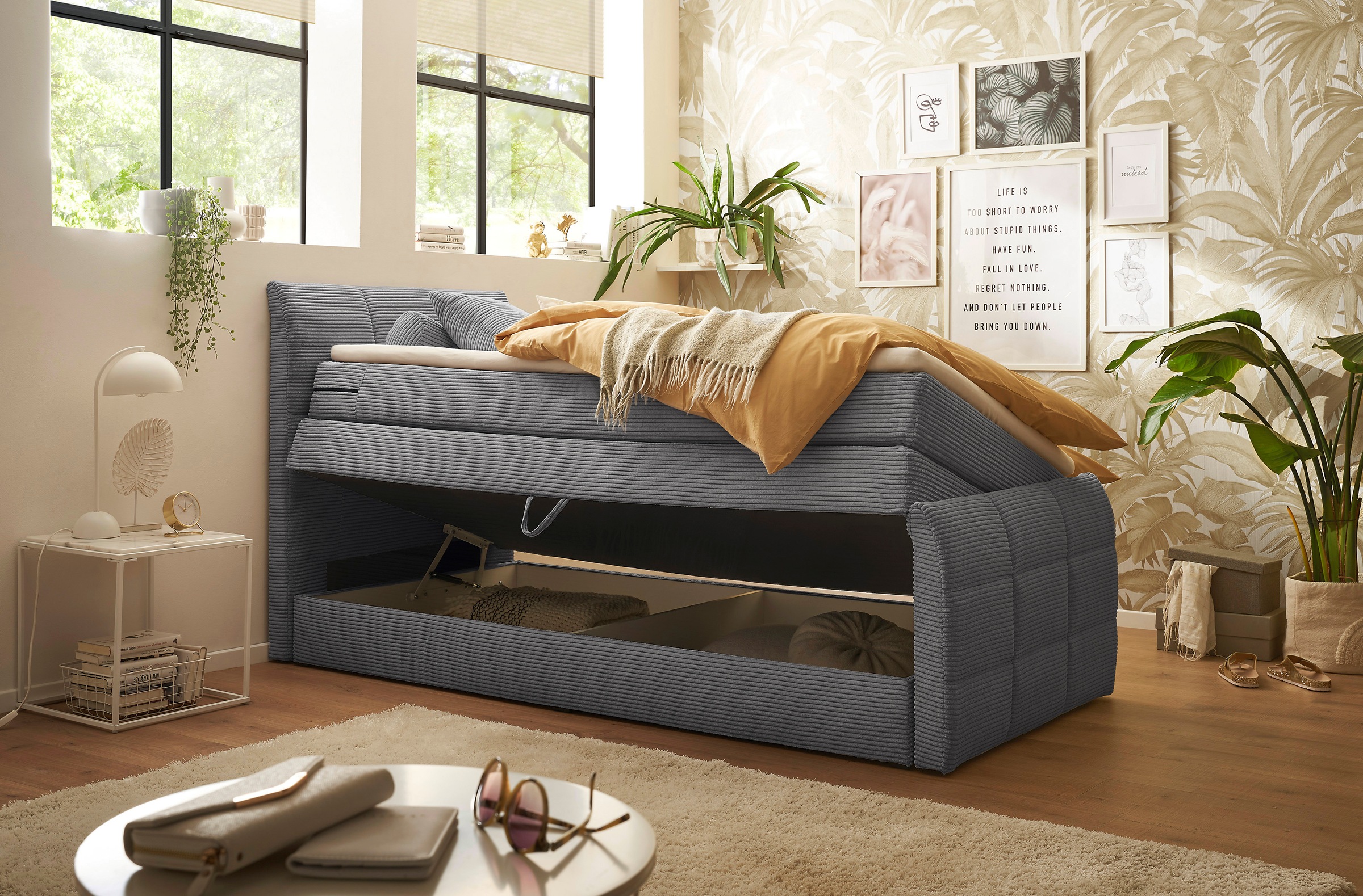 ED EXCITING DESIGN Boxspringbett »Bolivia« harte Seite mit Kokosmatte, weiche Seite mit Filzabdeckung