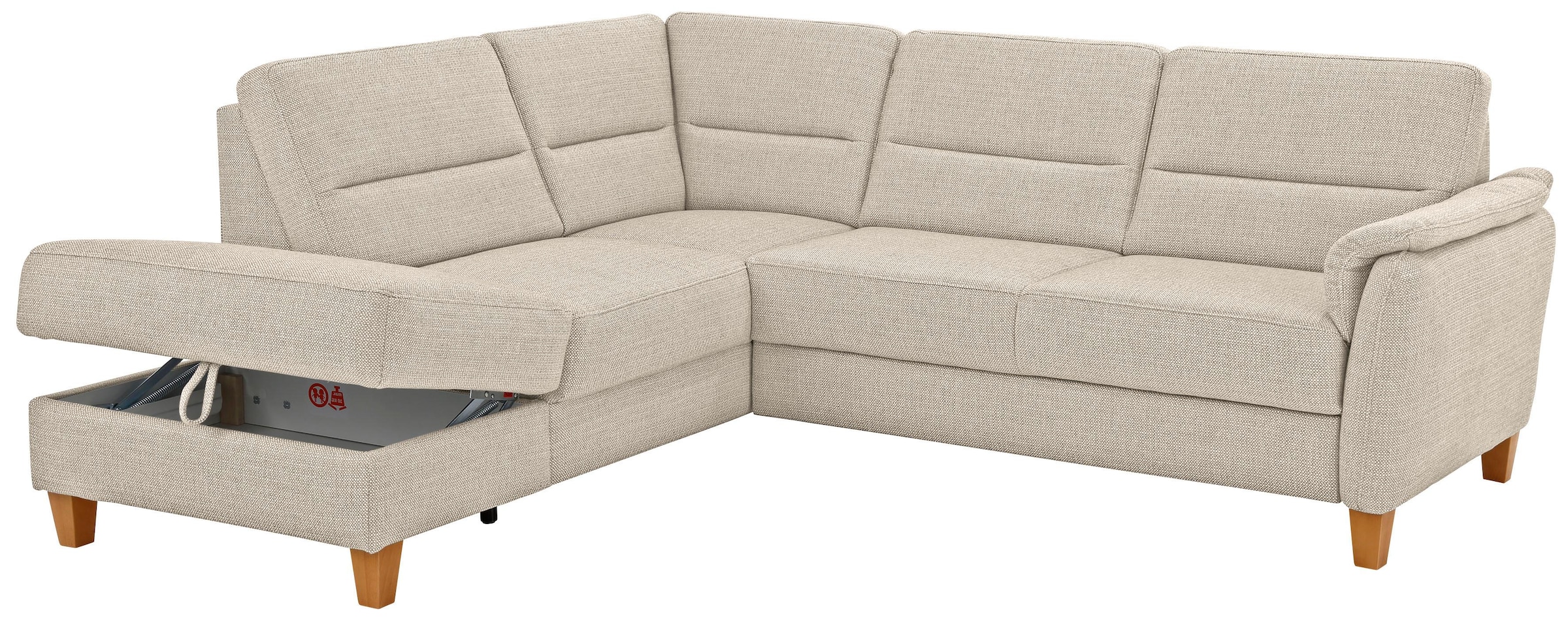 Home affaire Ecksofa »Palmera L-Form«, Federkern, wahlweise mit Bettfunktion und mit/ohne Stauraum