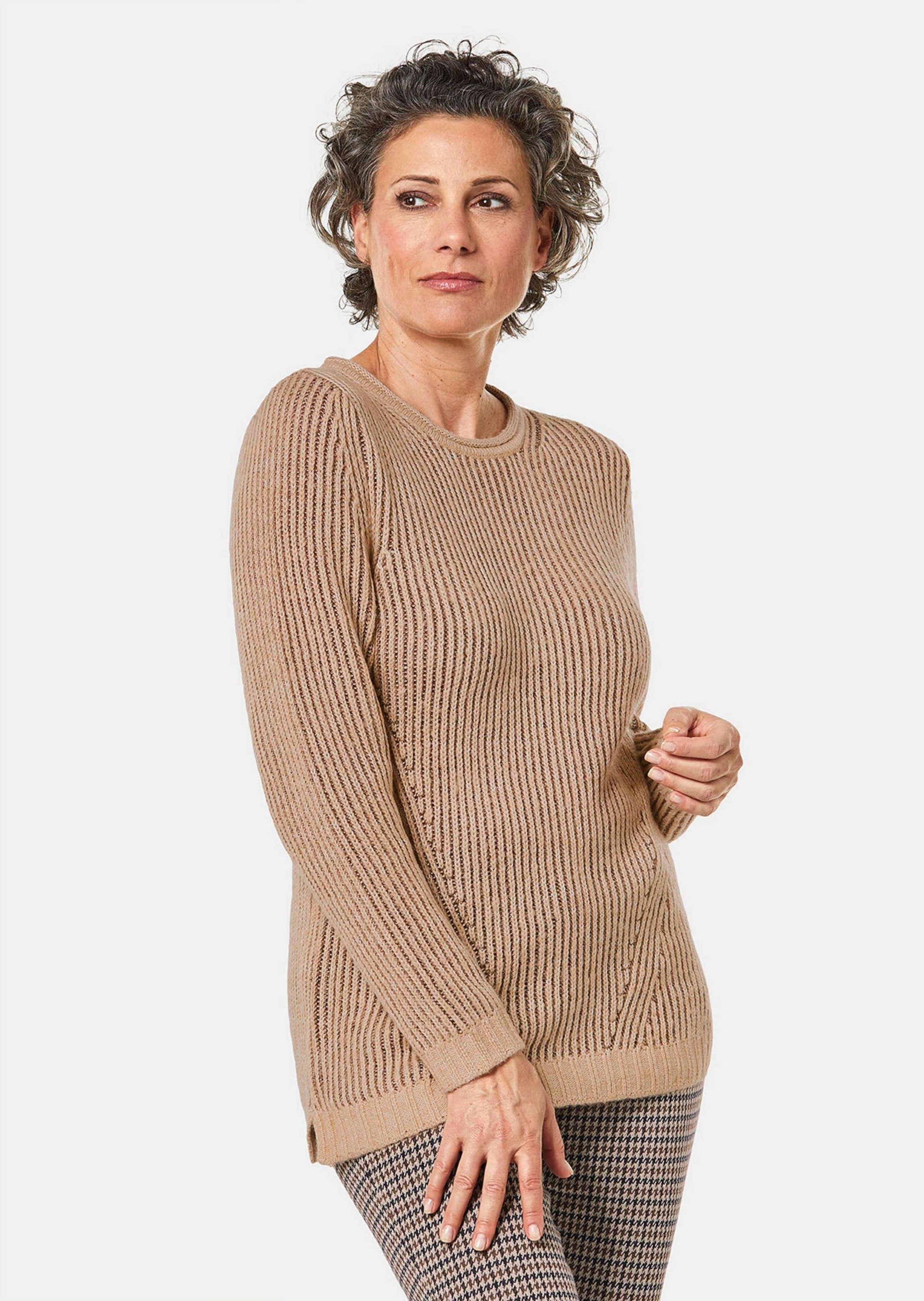 GOLDNER Strickpullover »Strickpullover mit interessanter Struktur und Glitzergarn«