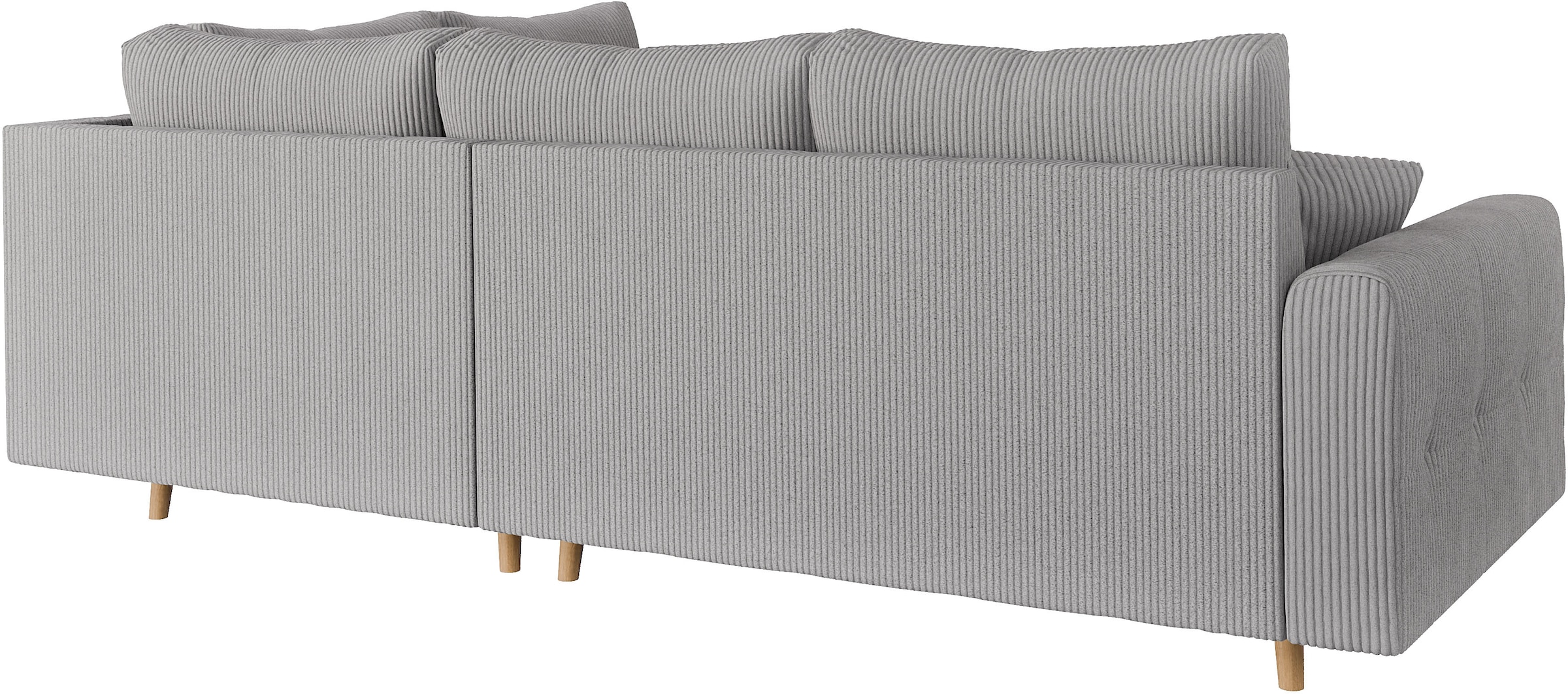 Home affaire Ecksofa »CHARRE L-Form mit Ottomane, Maße B/T/H: 231/161/81 cm«, feine Steppung, lose Rücken- und Zierkissen, auch in Cord und Bouclé