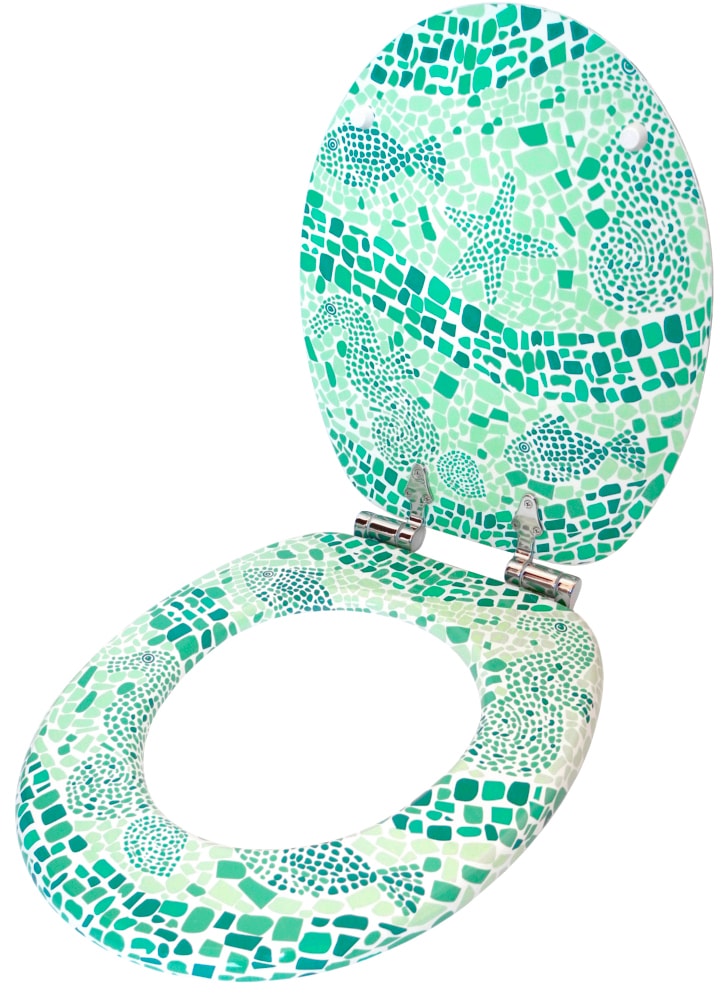 Sanilo WC-Sitz »Mosaic World Green«, mit Absenkautomatik