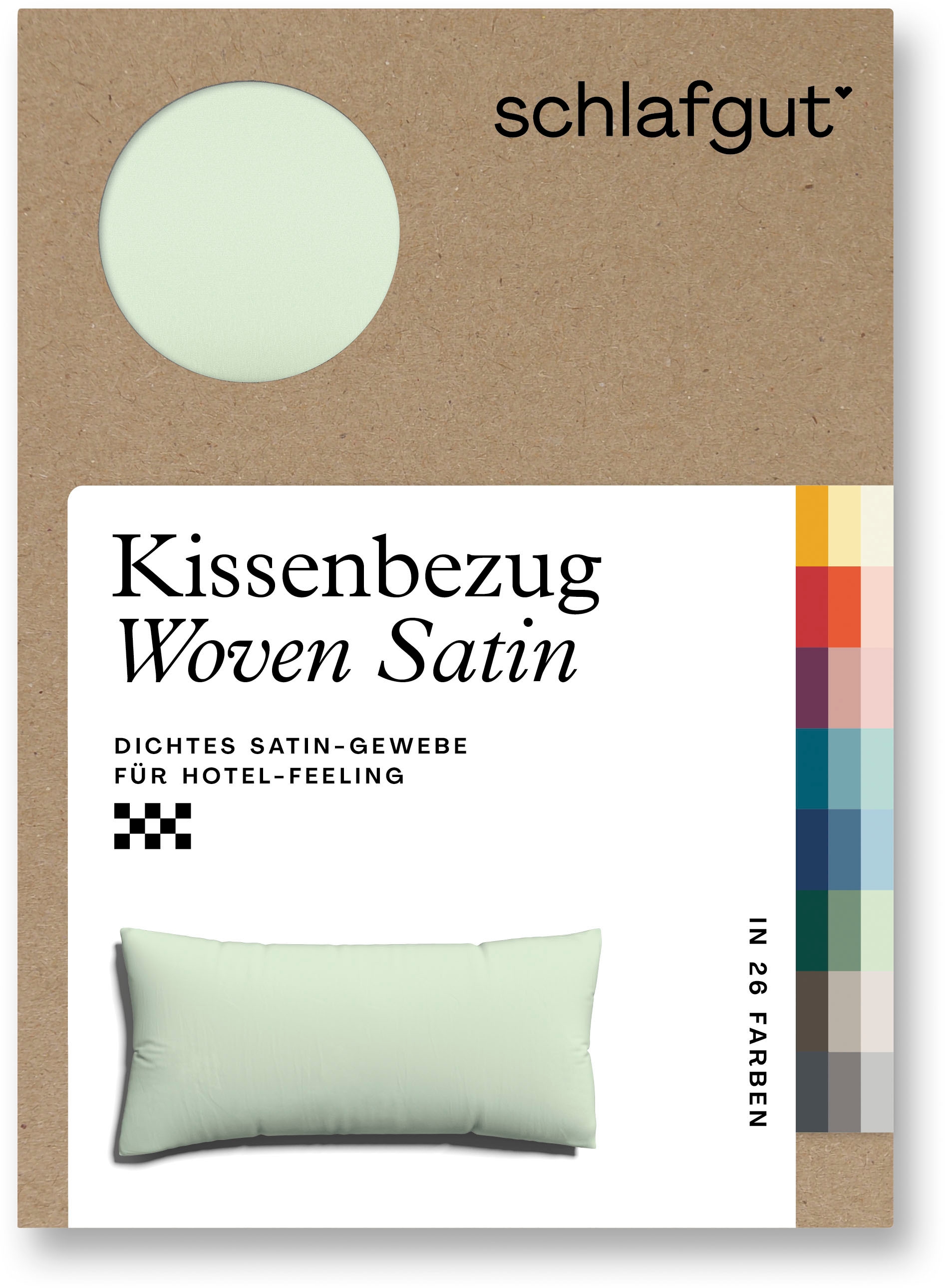 Schlafgut Kissenbezug »Woven Satin aus Mako-Baumwolle, langlebig, pflegeleicht, dicht gewebt«, (1 St.), Kissenhülle mit Reißverschluss, passender Bettbezug erhältlich
