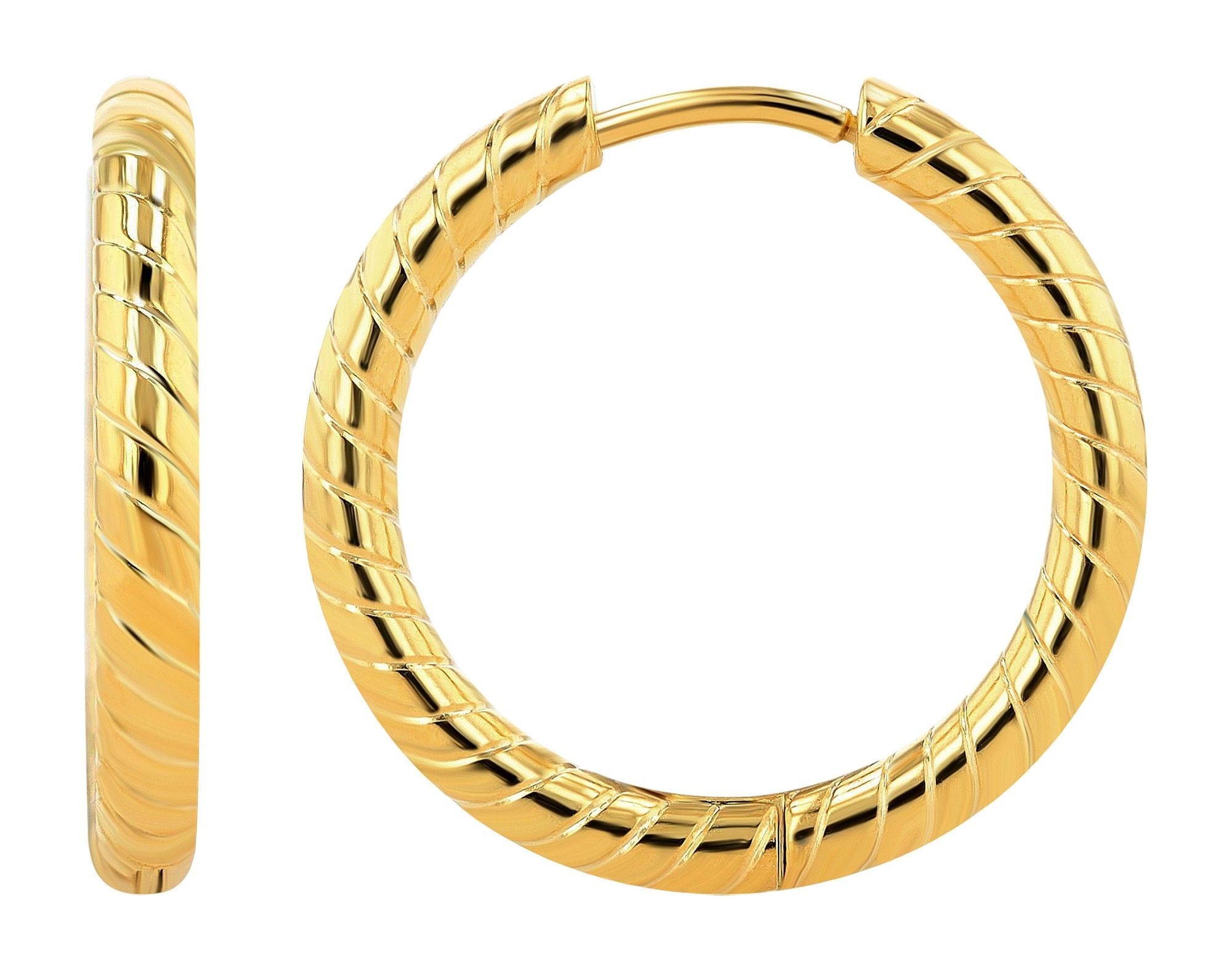 Adelia´s Paar Creolen »Damen Ohrringe ¿ Klappcreole aus Edelstahl«