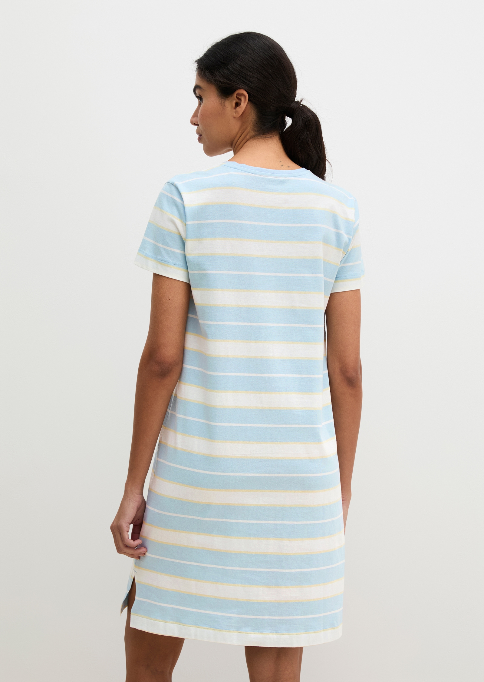 Marc O'Polo Nachthemd »Mix N Match Cotton« Ohne Taschen mit kurzem Arm und V-Ausschnitt, gestreift