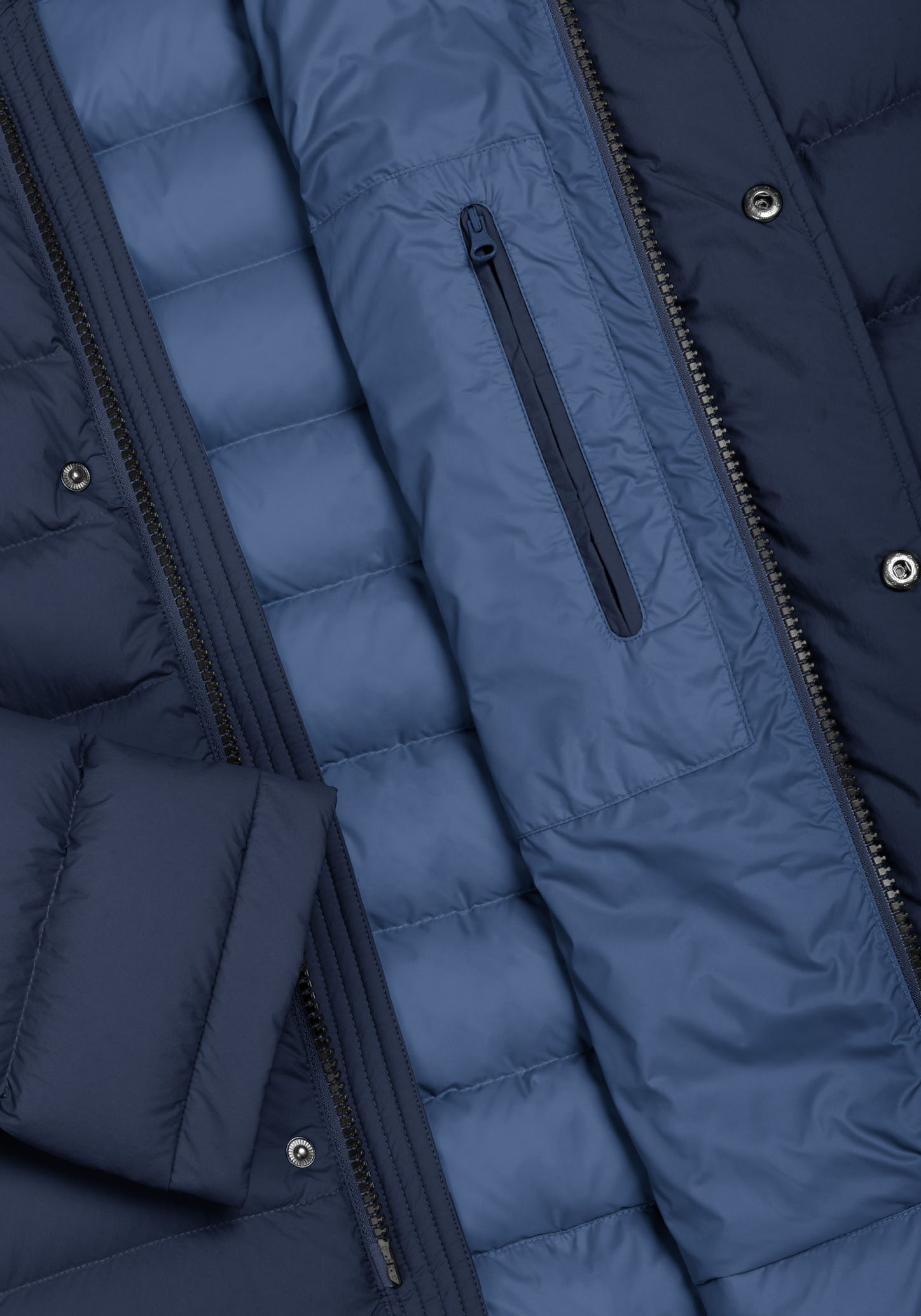 Colmar Daunenjacke ohne Kapuze mit verdeckter Knopfleiste, Regular Fit, Stehkragen