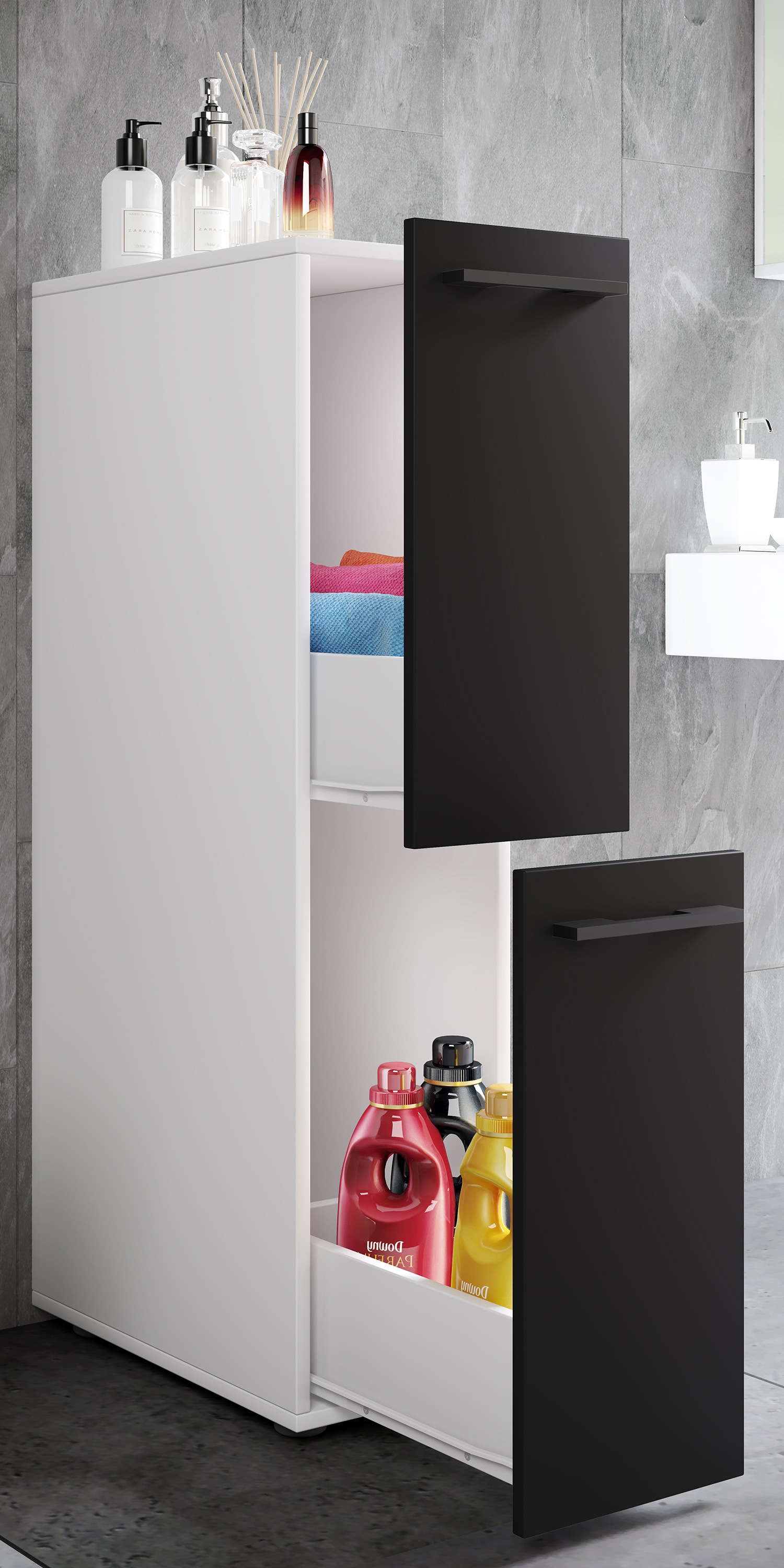 VCM Midischrank »Holz Badmöbel Nischenschrank Schublade Sadilo L«