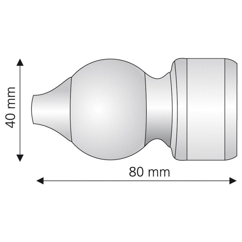 Liedeco Gardinenstangen-Endstück, (Set, 2 St.)