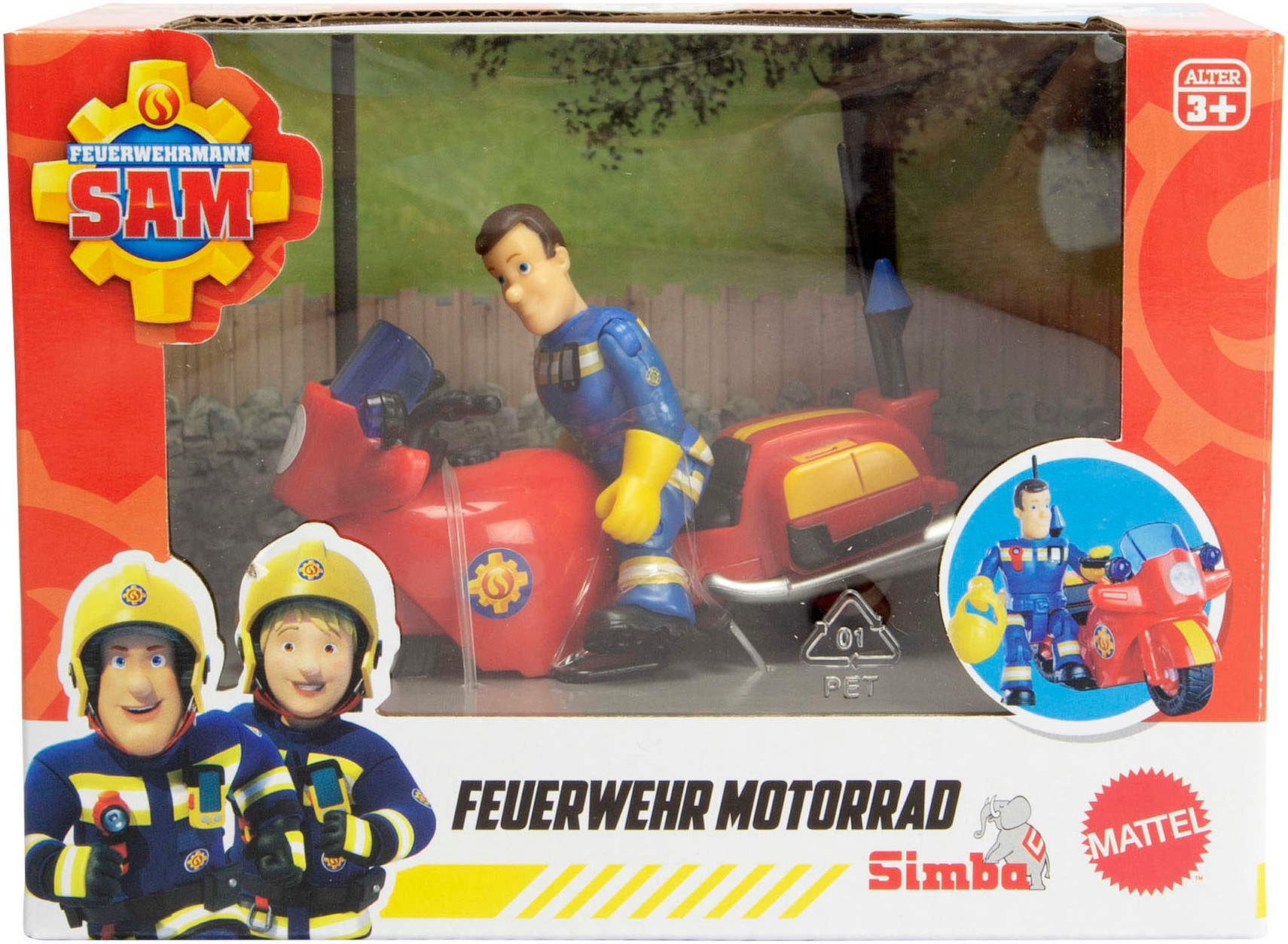 SIMBA Spielzeug-Motorrad »Feuerwehrmann Sam Feuerwehr Motorrad«, mit beweglicher Figur