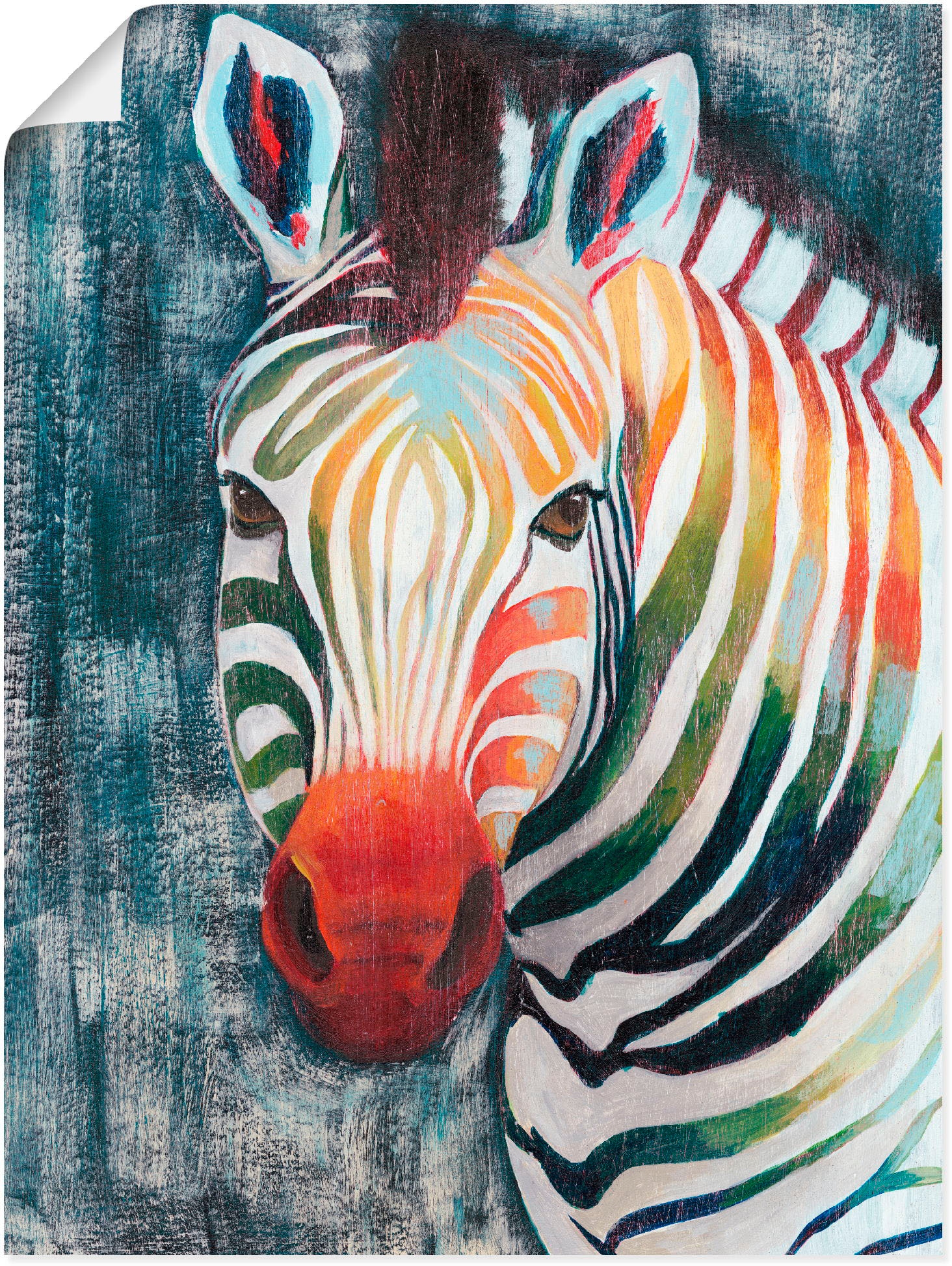 Wandbild »Prisma Zebra II«, Wildtiere, (1 St.), als Leinwandbild, Poster in verschied....