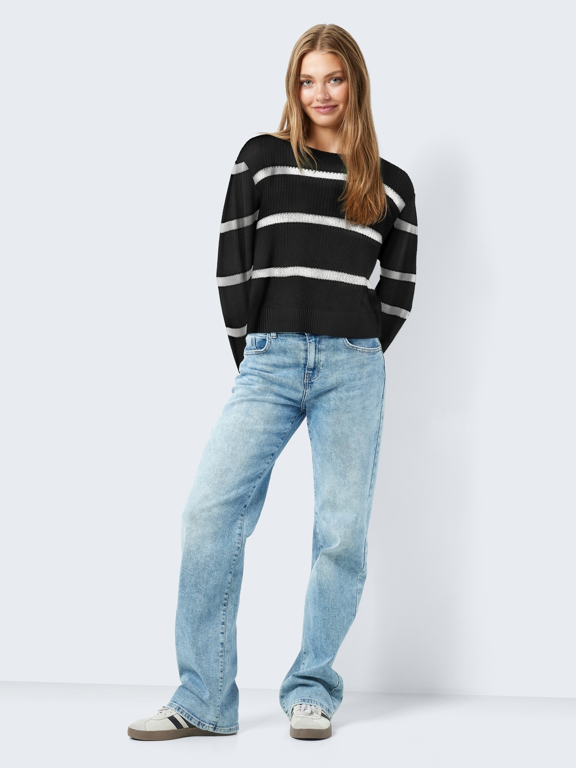 Strickpullover »NMMAYSA L/S STRIPE O-NECK KNIT NOOS«