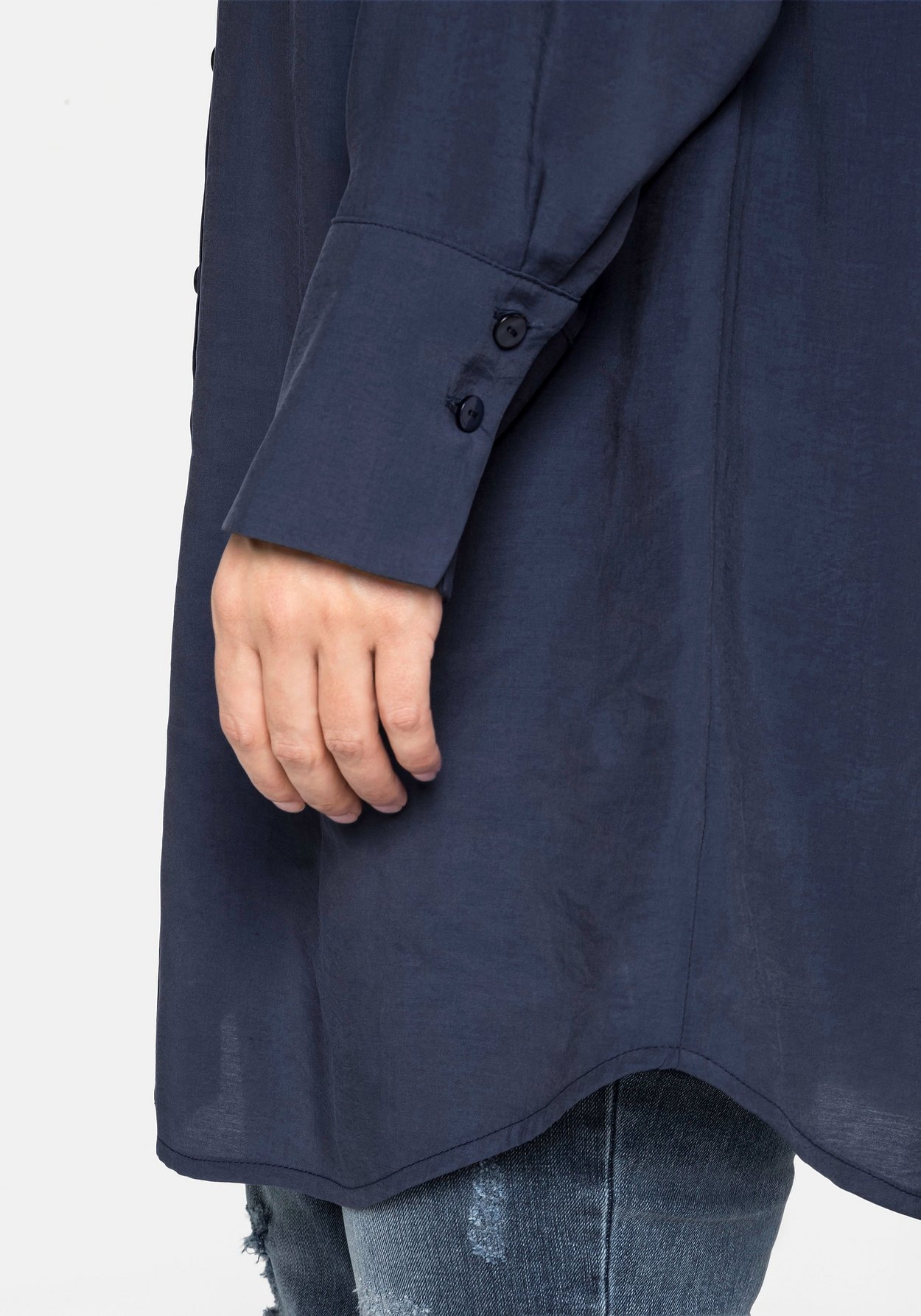 Sheego Longbluse »Longbluse mit Raffung am Rückenteil«