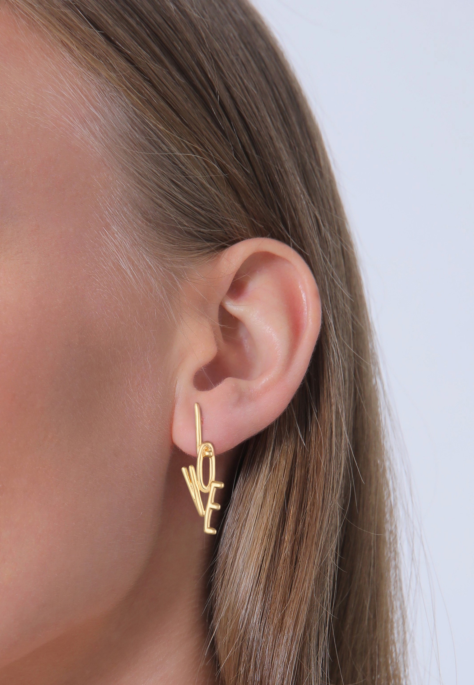 Elli Paar Ohrstecker »Ohrringe Love Liebe 925 Silber«