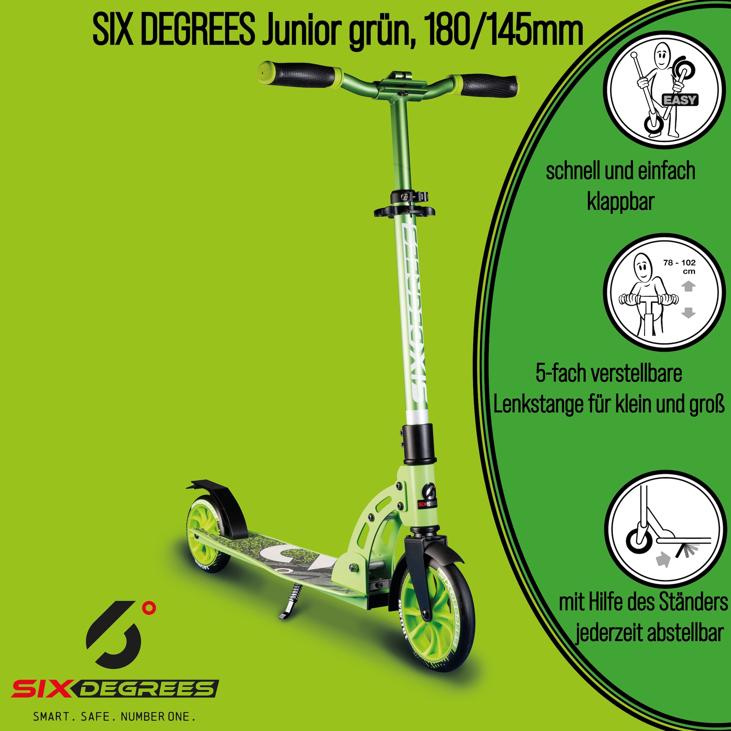 Six Degrees Scooter »Aluminium Scooter Junior 180/145 mm«