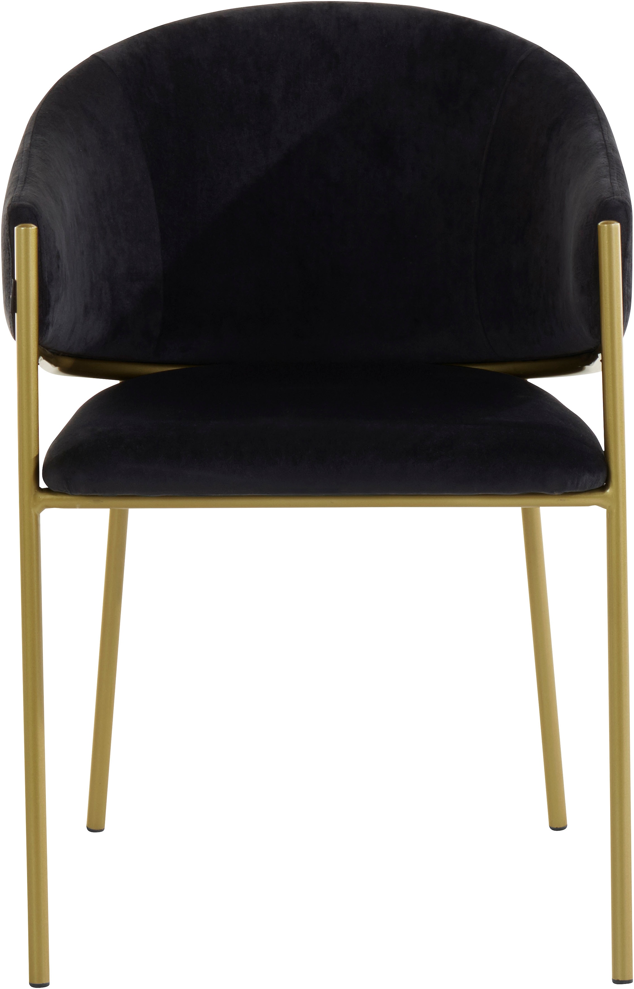 Leonique Esszimmerstuhl »Évreux«, 2 St., Veloursstoff, mit einem goldenen Metallgestell, Sitzhöhe 49 cm