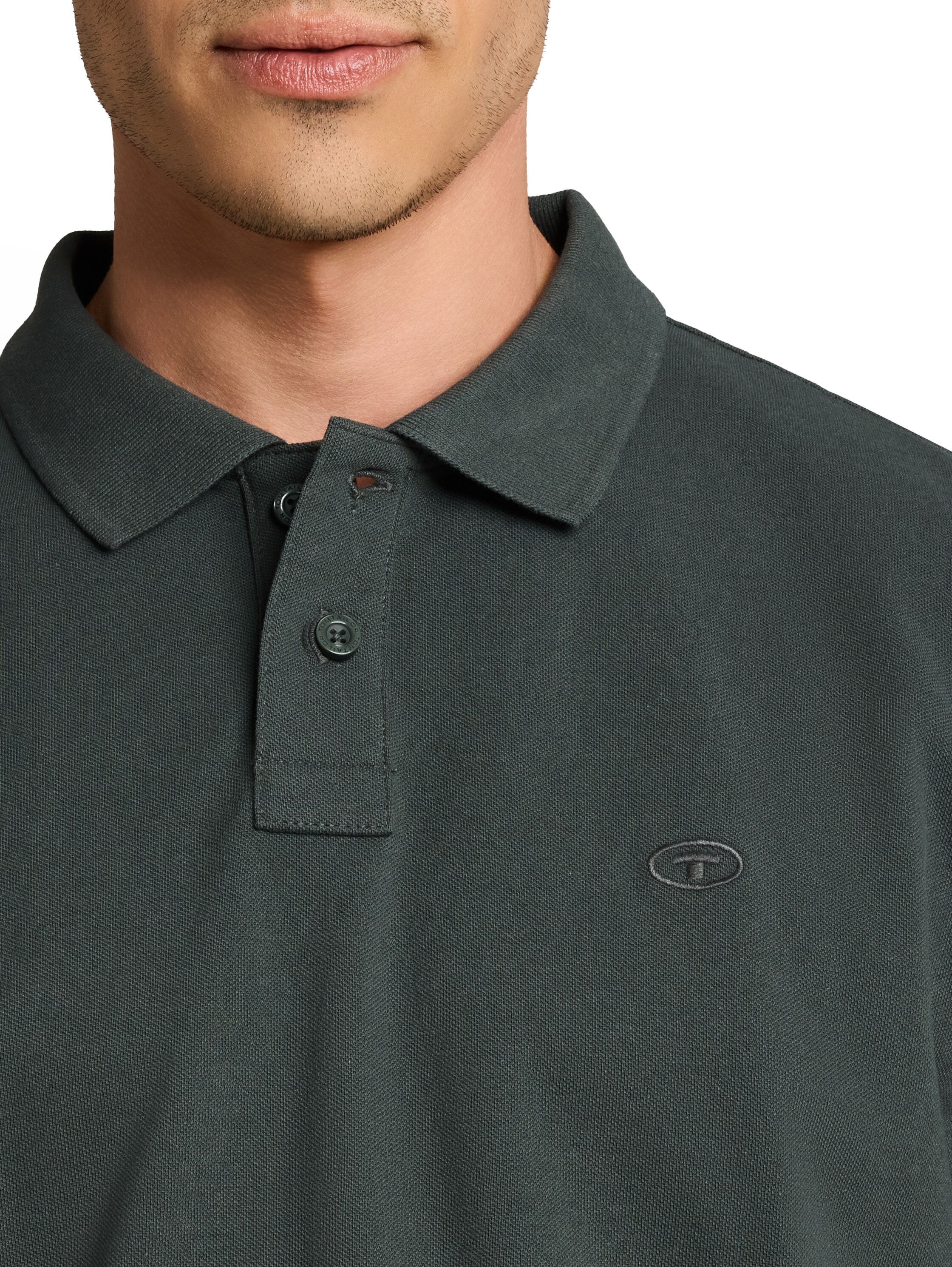 TOM TAILOR Langarm-Poloshirt mit Logo-Stickerei
