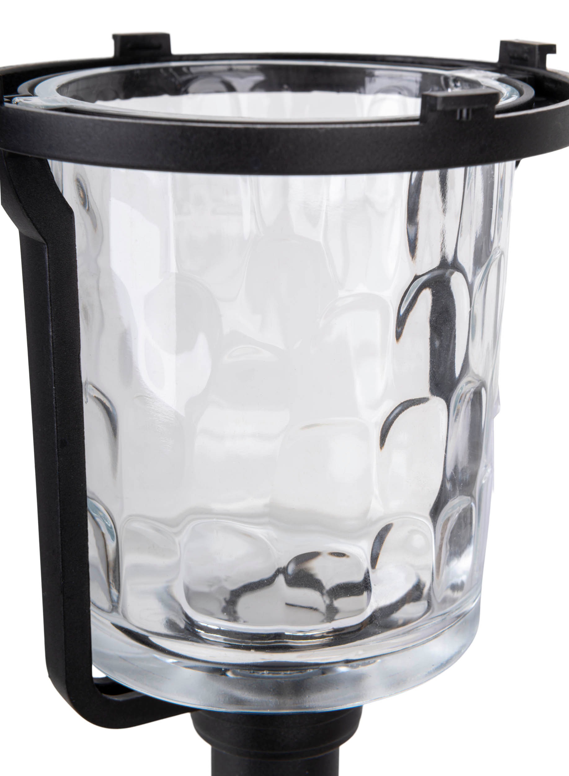 näve LED Solarleuchte »Simon« LED-Modul 1 Stk. Warmweiß Spieß schwarz, strukturierter Glasschirm , H: 54,7cm, Dämmerungssensor