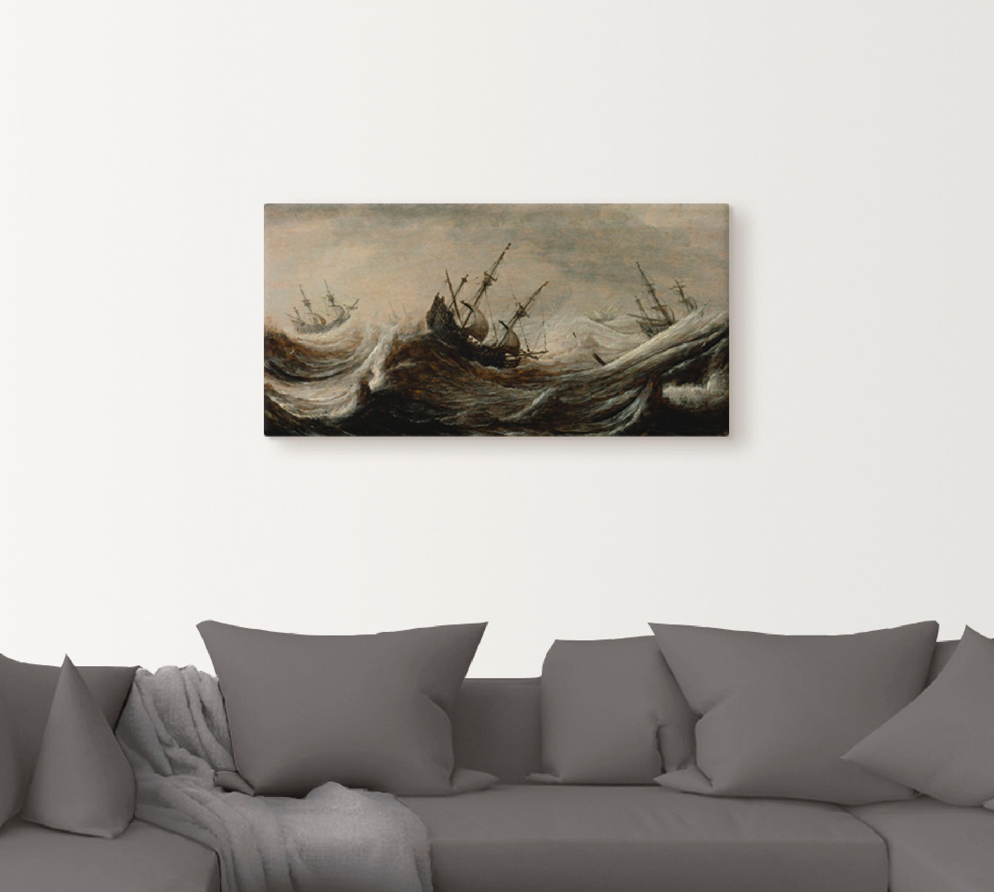 Artland Wandbild »Schiffe in stürmischer See.«, Gewässer, (1 St.), als Leinwandbild, Poster in verschied. Größen