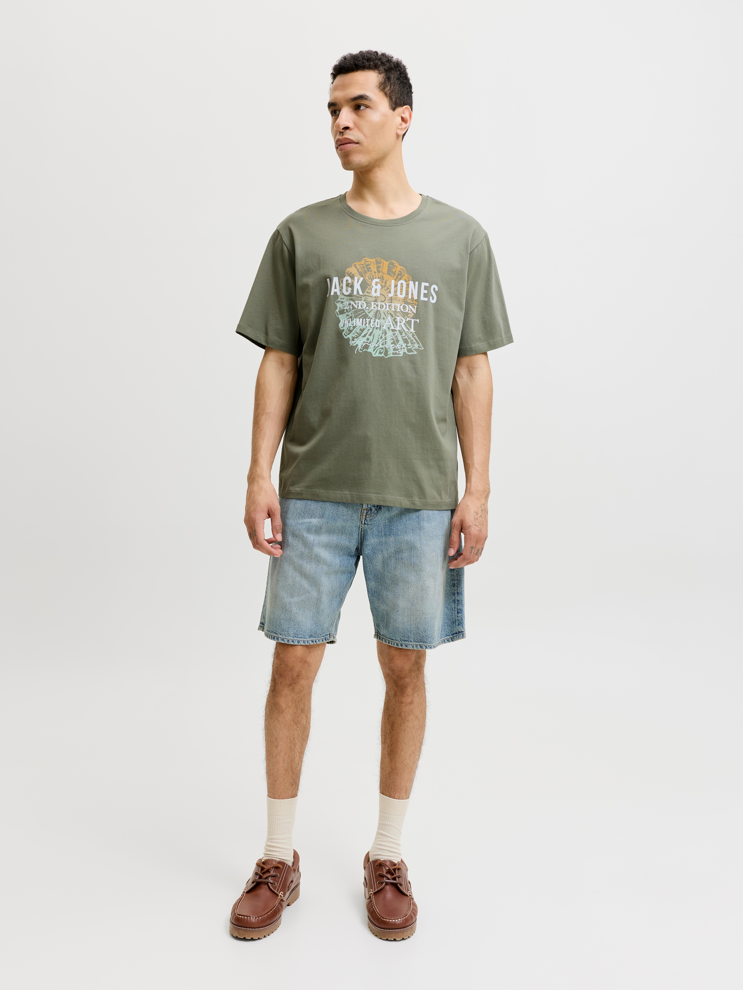 Jack & Jones Rundhalsshirt »JJGRADIENT PRINT TEE SS CREW NECK«